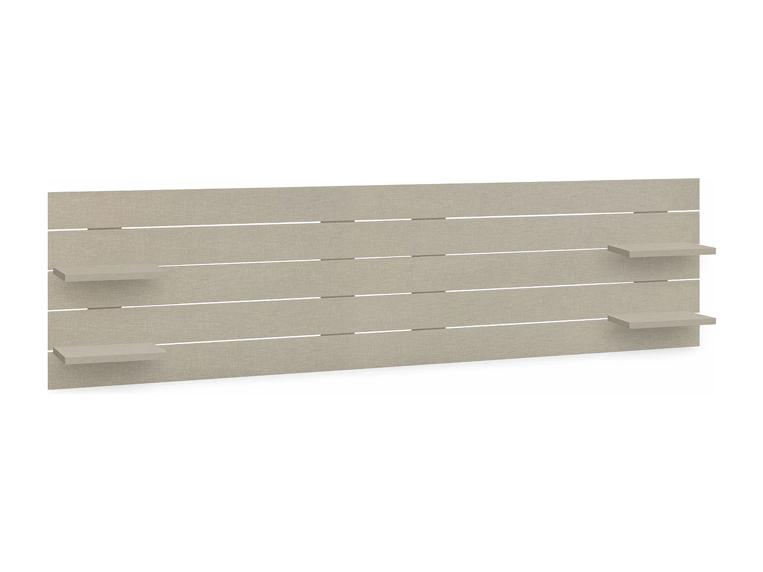 DHOME Tête de lit avec étagères en bois recyclé DM à suspendre au mur style palette horizontale avec pieds lit vintage nordique (finition lin 270 cm)