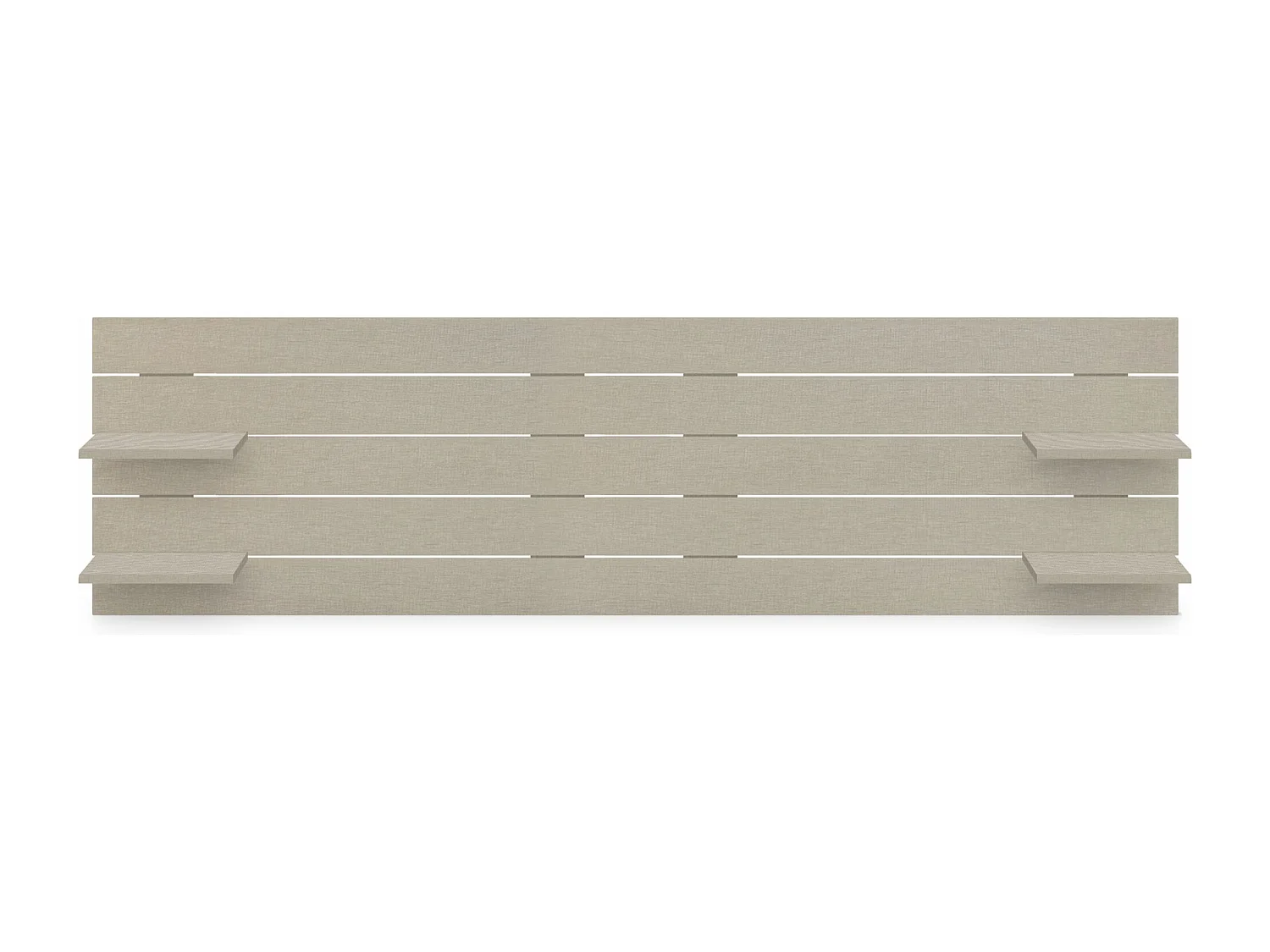 DHOME Tête de lit avec étagères en bois recyclé DM à suspendre au mur style palette horizontale avec pieds lit vintage nordique (finition lin 270 cm)