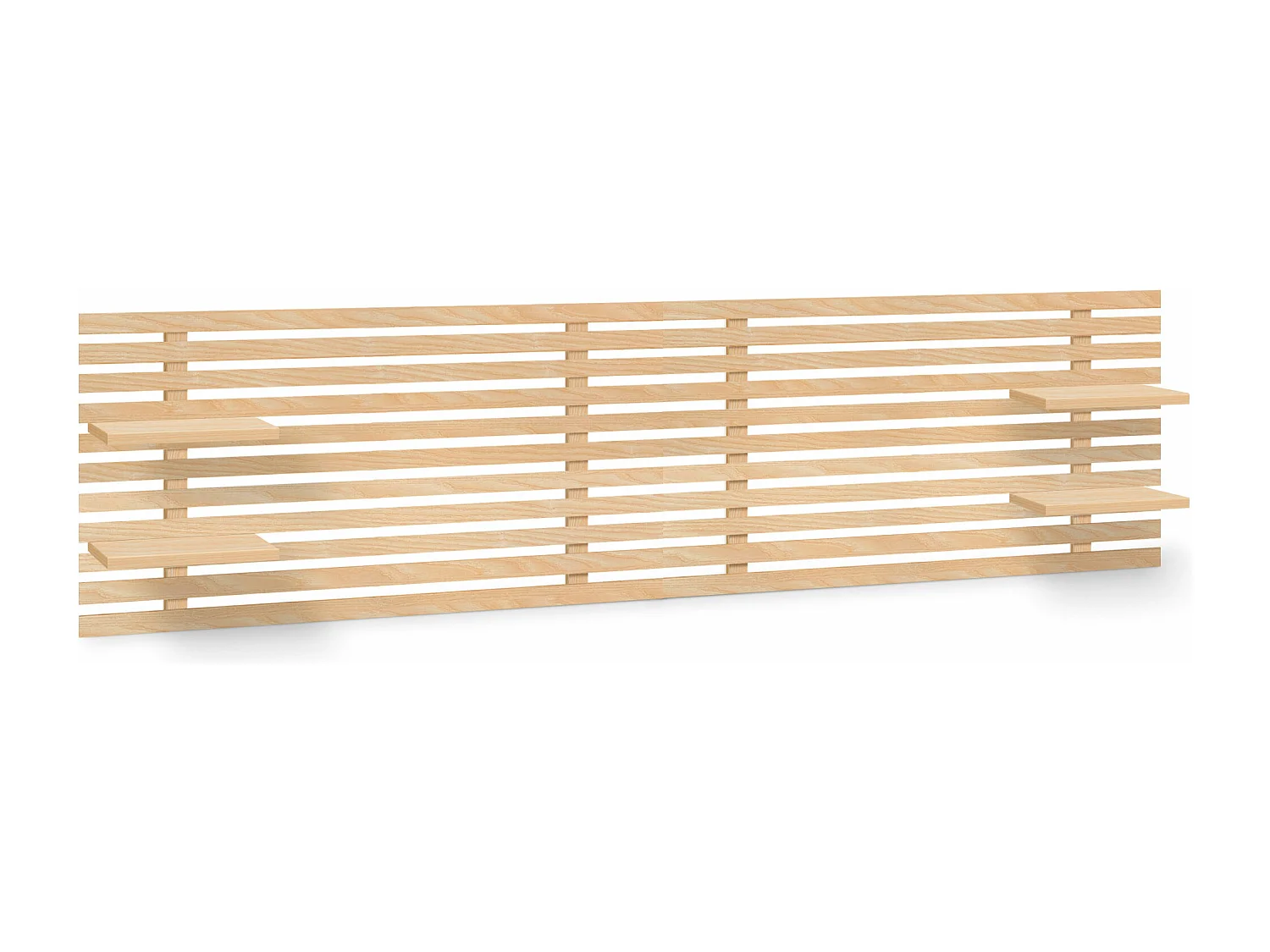 DHOME Hoofdeinde met gerecyclede houten planken DM muurhangend Japans palletstijl Scandinavisch vintage bed (290 cm natuurlijk hout)
