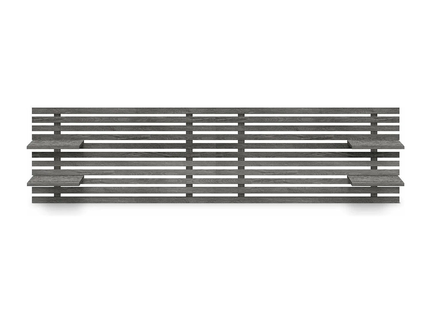 DHOME Tête de lit avec étagères en bois recyclé DM Tenture murale Style palette japonaise Lit vintage nordique (bois de frêne 270 cm)