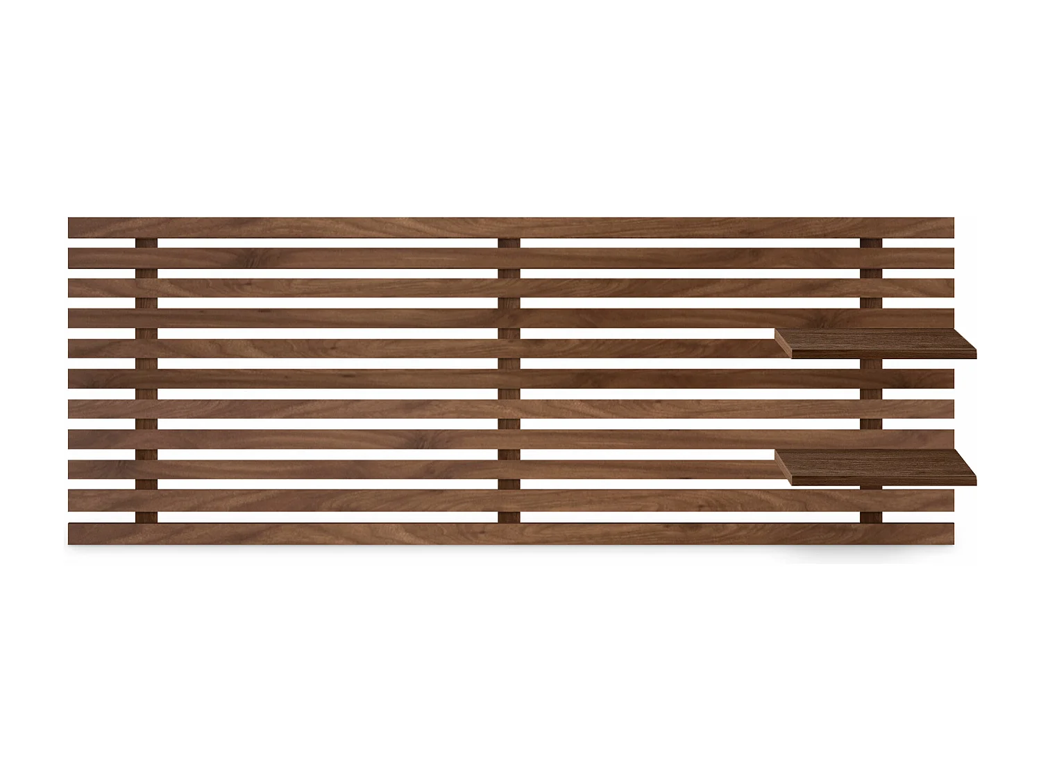 DHOME Tête de lit avec étagères en bois recyclé DM Tenture murale Style palette japonaise Lit nordique vintage (bois de noyer 145 cm)