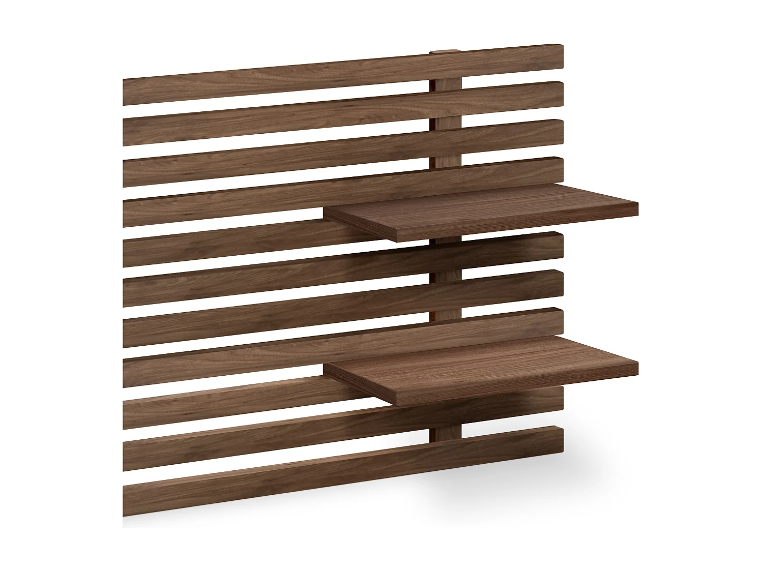 DHOME Tête de lit avec étagères en bois recyclé DM Tenture murale Style palette japonaise Lit nordique vintage (bois de noyer 145 cm)