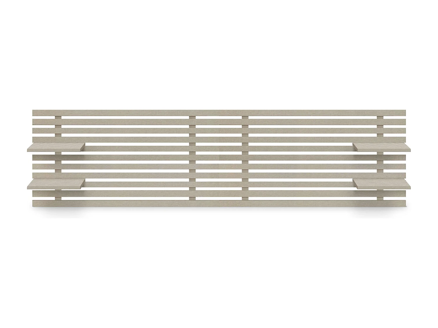 DHOME Kopfteil mit Regalen aus recyceltem Holz, DM-Wandbehang, japanischer Paletten-Stil, nordisches Vintage-Bett (270 cm Leinen-Finish)