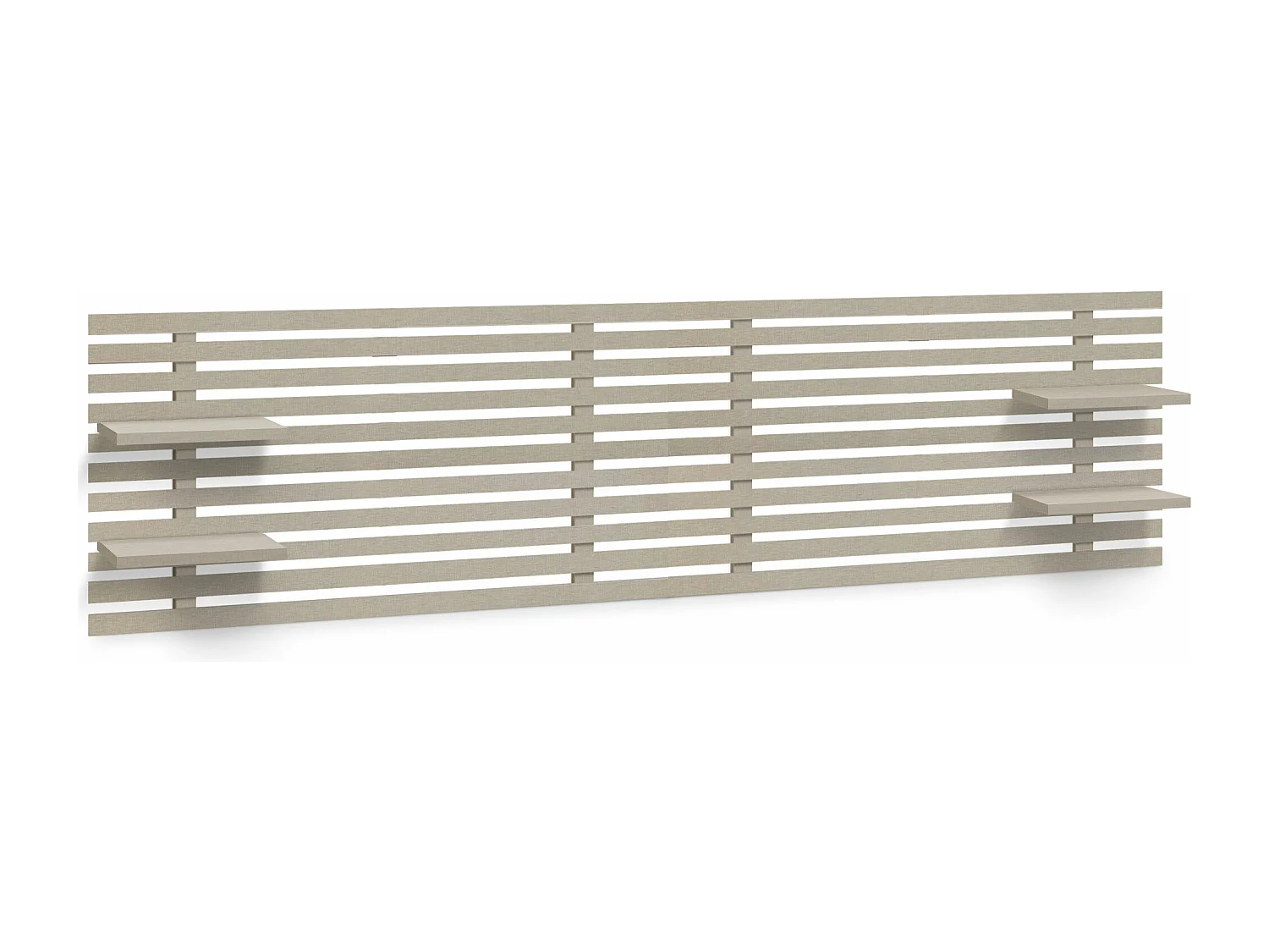 DHOME Tête de lit avec étagères en bois recyclé DM Tenture murale Style palette japonaise Lit nordique vintage (finition lin 270 cm)