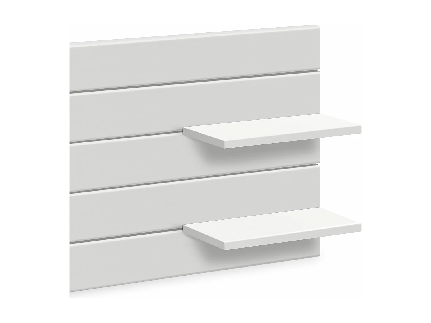 DHOME Tête de lit avec étagères en bois recyclé DM à suspendre au mur style palette horizontale avec pieds lit vintage nordique (145 cm blanc massif)