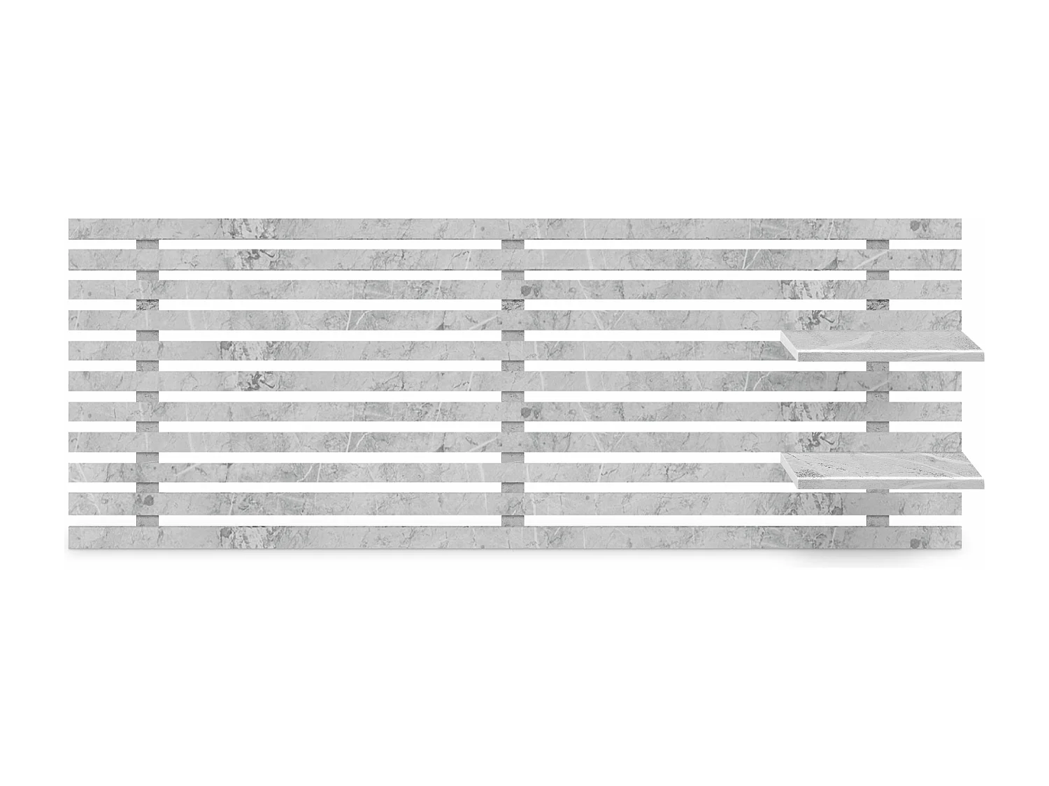 DHOME Tête de lit avec étagères en bois recyclé DM Tenture murale Style palette japonaise Lit nordique vintage (finition marbre 160 cm)