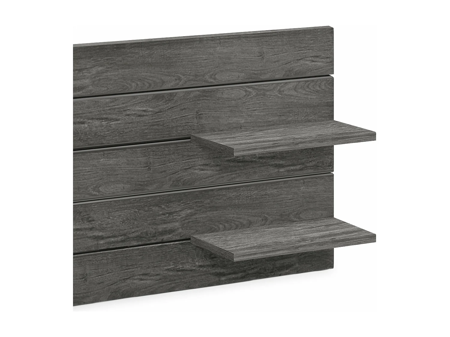 DHOME Tête de lit avec étagères en bois recyclé DM à suspendre au mur style palette horizontale avec pieds lit vintage nordique (bois de frêne 145 cm)