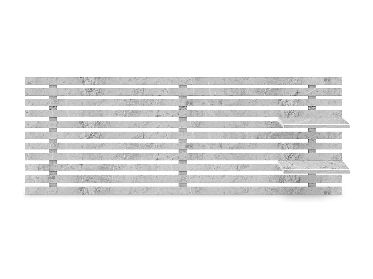 DHOME Tête de lit avec étagères en bois recyclé DM Tenture murale Style palette japonaise Lit nordique vintage (finition marbre 135 cm)