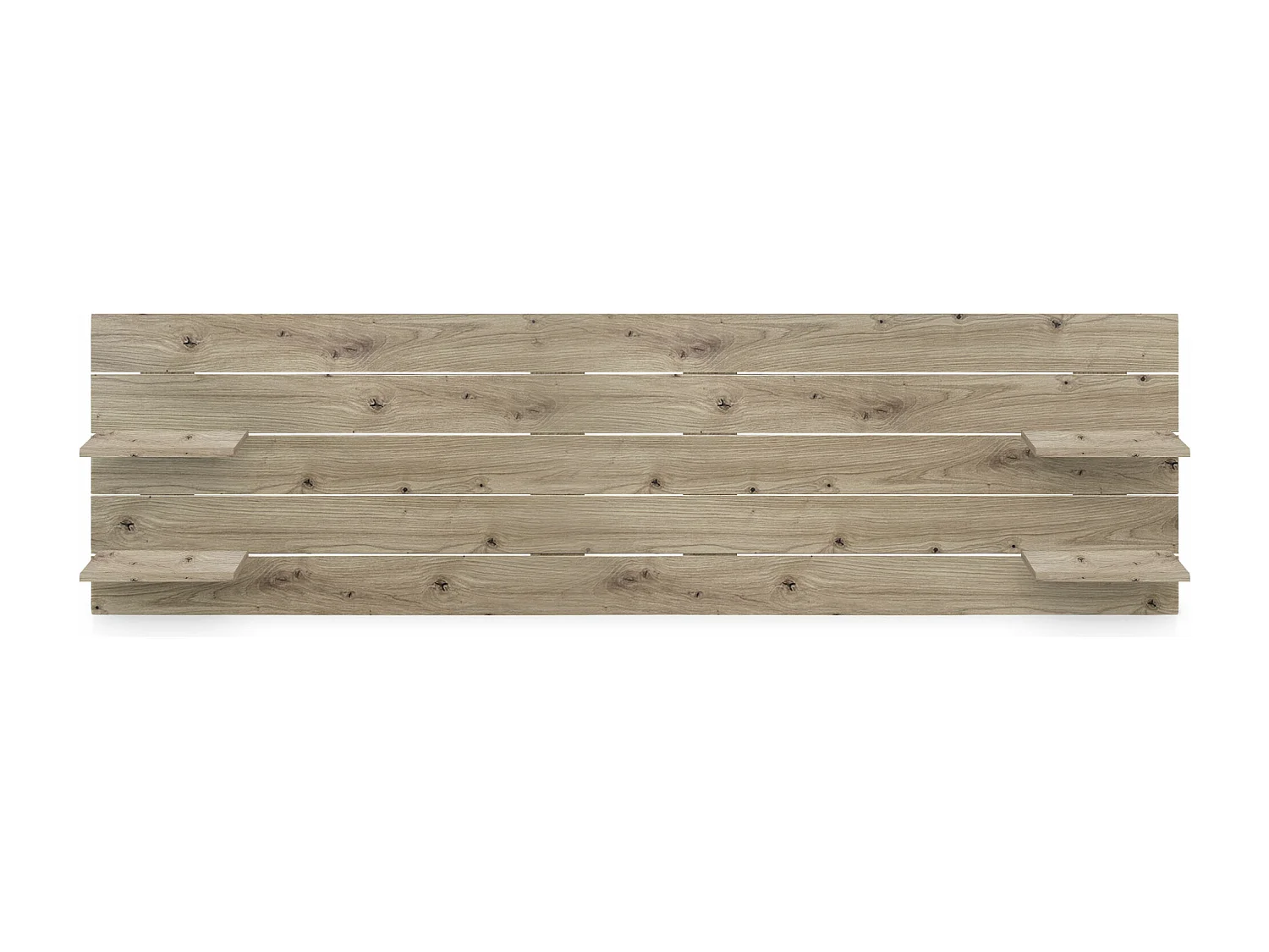DHOME Tête de lit avec étagères en bois recyclé DM à suspendre au mur style palette horizontale avec pieds lit nordique vintage (chêne 210 cm)