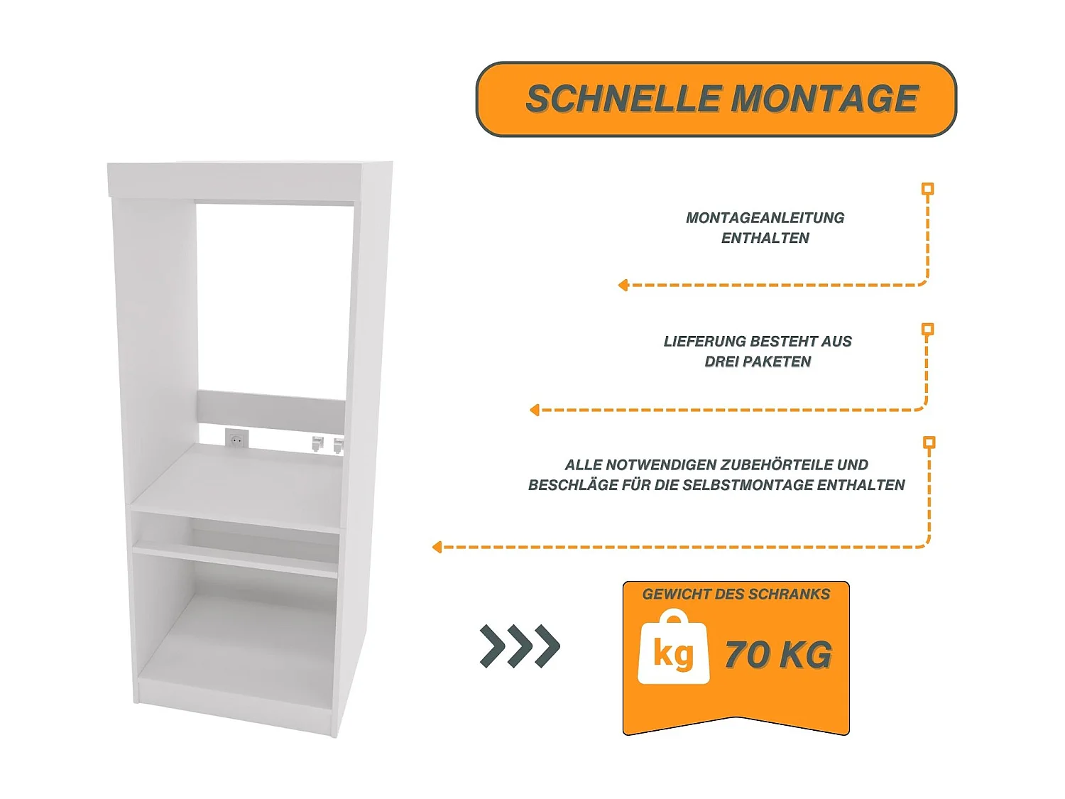 CraftPAK Waschmaschinenschrank geeignet für Waschmaschine & Wäschetrockner 67x162x63cm