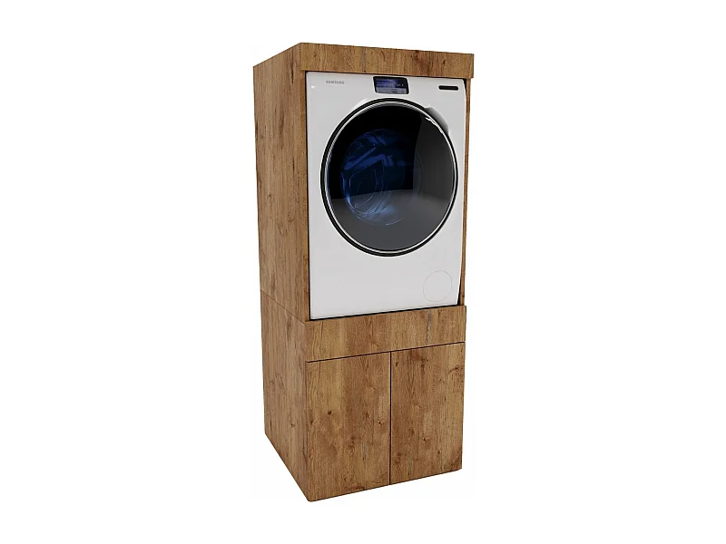 CraftPAK Waschmaschinenschrank geeignet für Waschmaschine & Wäschetrockner 67x162x63cm