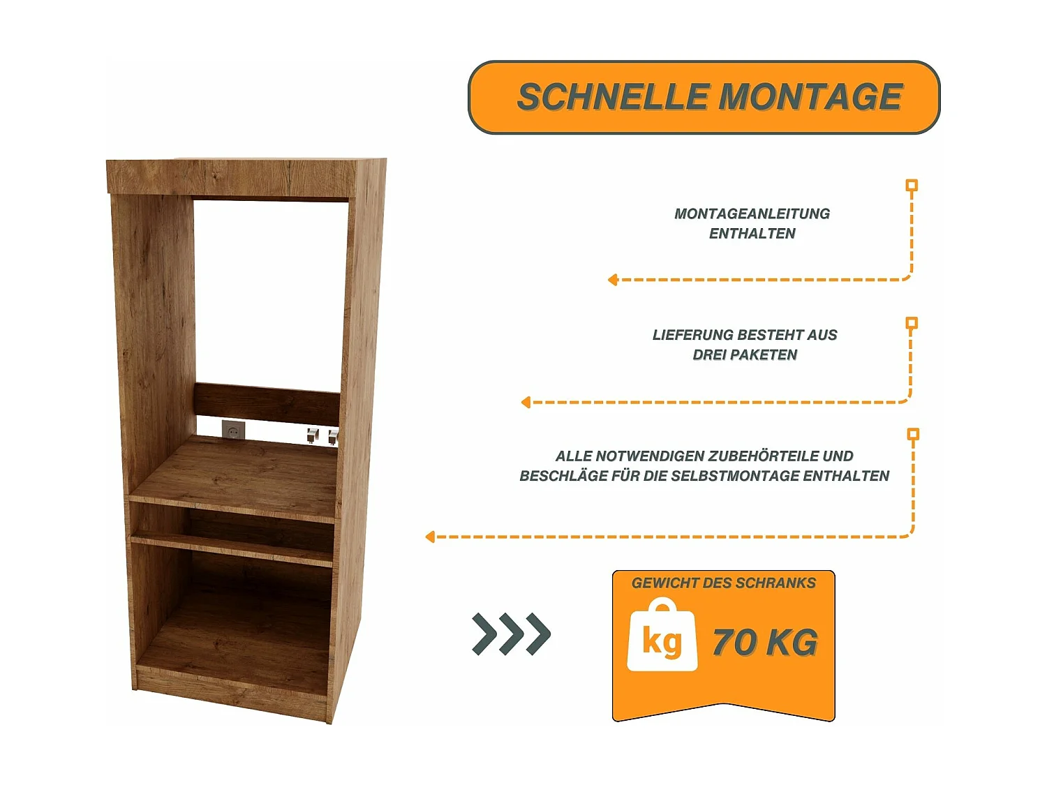 CraftPAK Waschmaschinenschrank geeignet für Waschmaschine & Wäschetrockner 67x162x63cm