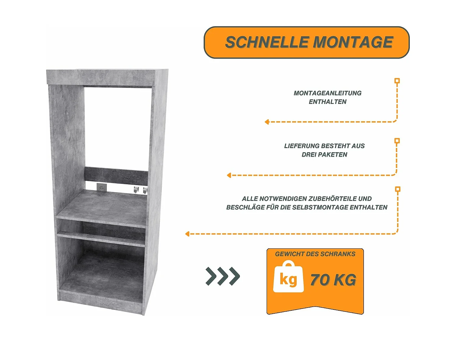 CraftPAK Waschmaschinenschrank geeignet für Waschmaschine & Wäschetrockner 67x162x63cm