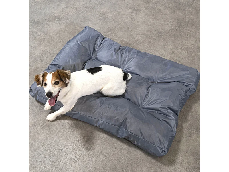 Hondenbed met afneembare hoes 90x65x10 cm BANANAIR grijs