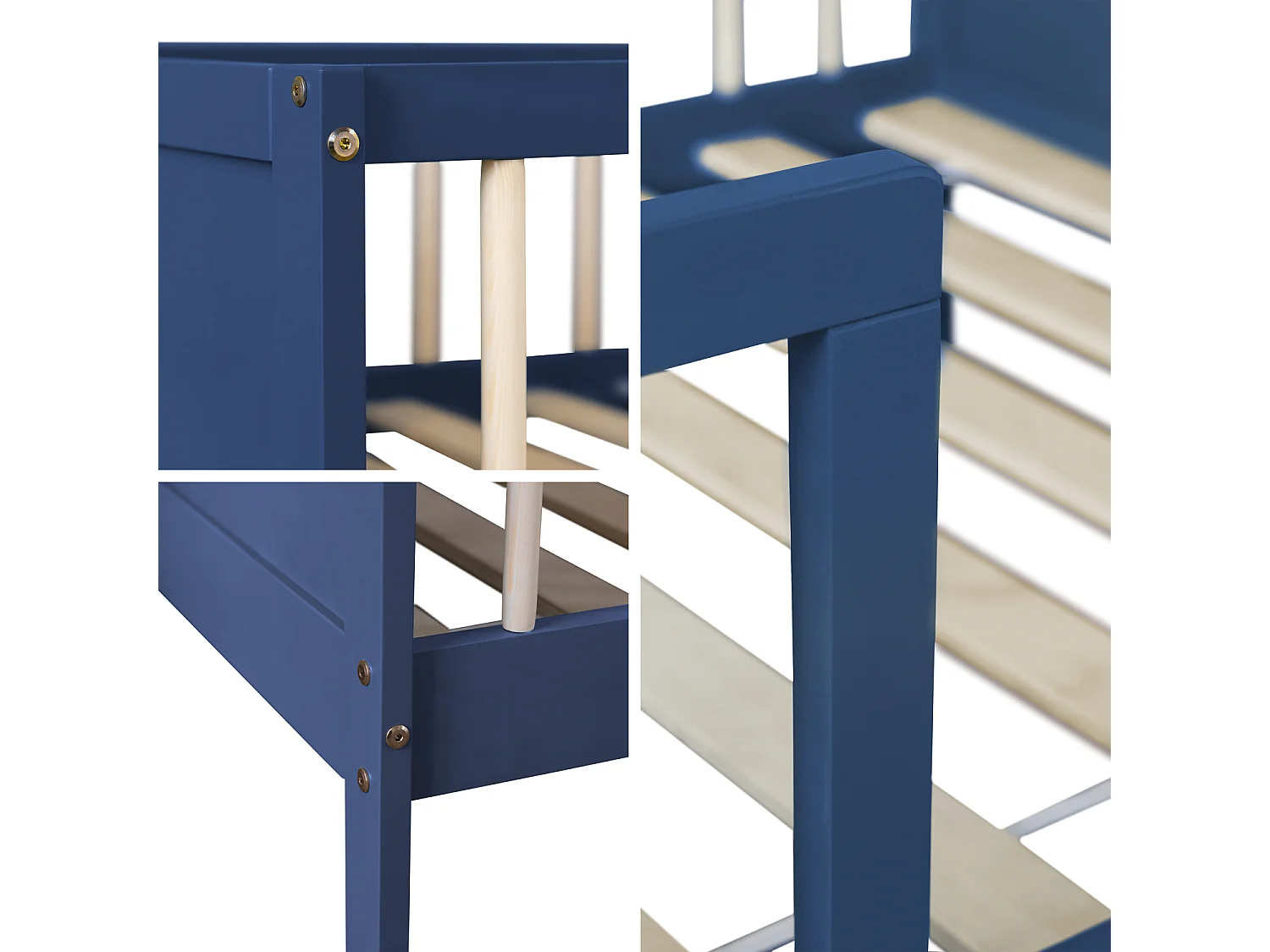 Lit pour enfant 190x90cm bleu foncé ADAM - HAPPY GARDEN