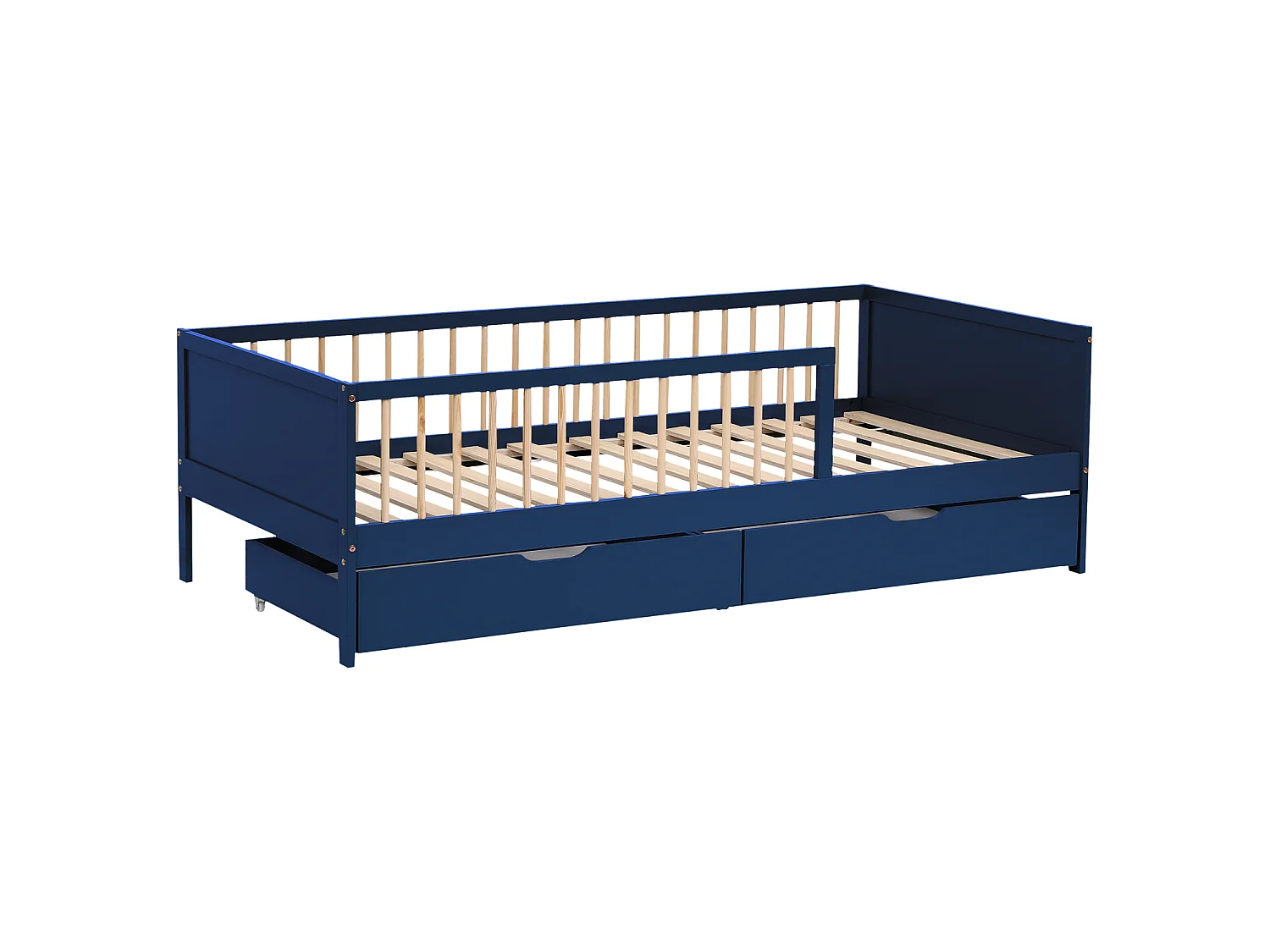Cama de criança azul escuro 190x90cm com gavetas ADAM