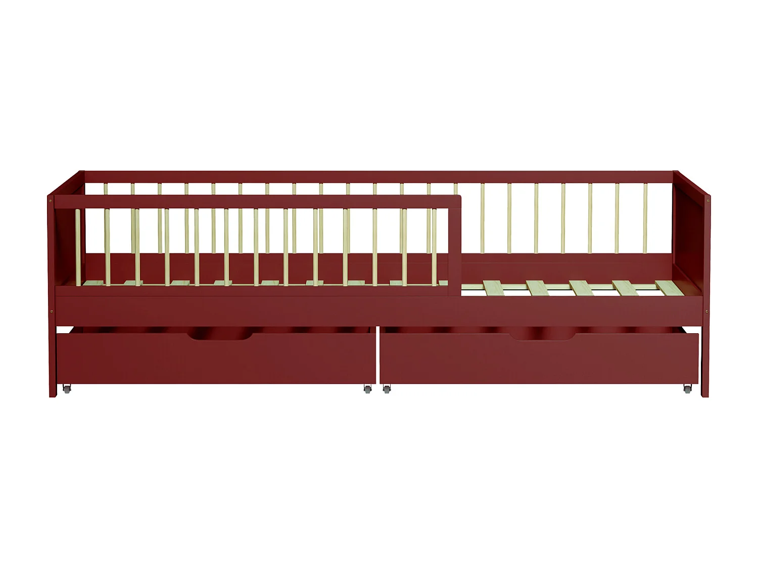 Lit pour enfant 190x90cm terracotta avec tiroirs ADAM - HAPPY GARDEN