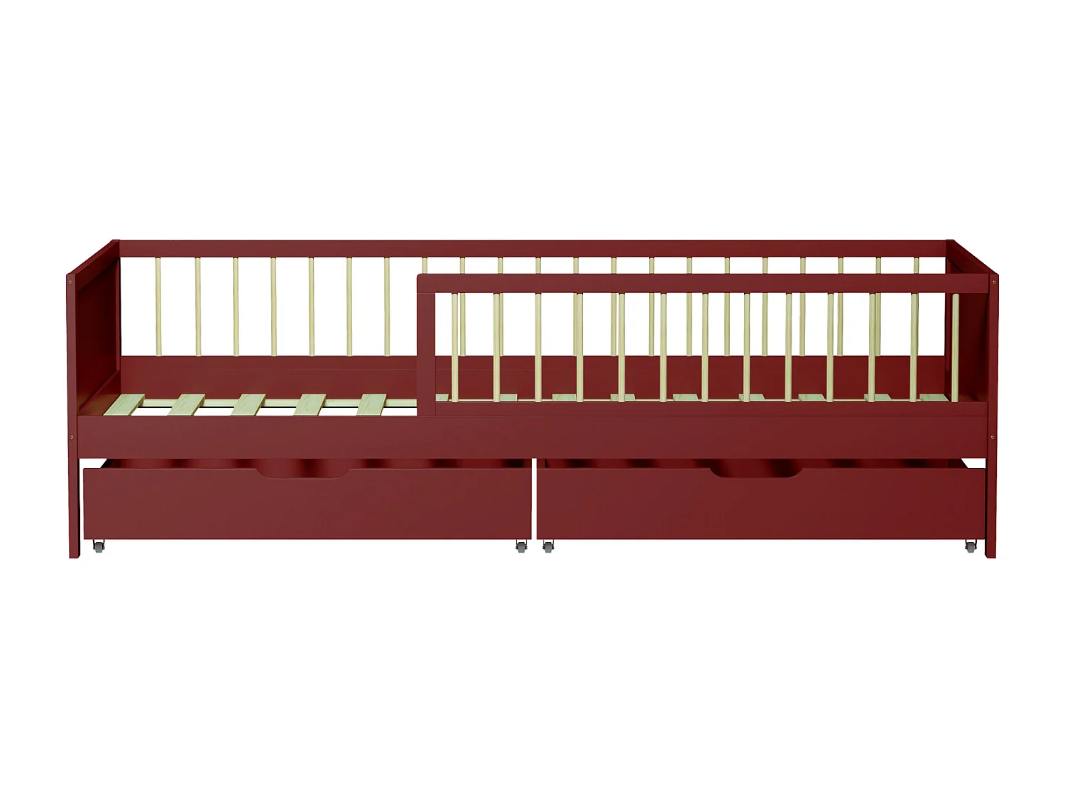 Lit pour enfant 190x90cm terracotta avec tiroirs ADAM - HAPPY GARDEN