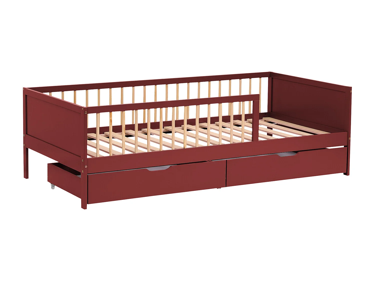 Lit pour enfant 190x90cm terracotta avec tiroirs ADAM - HAPPY GARDEN