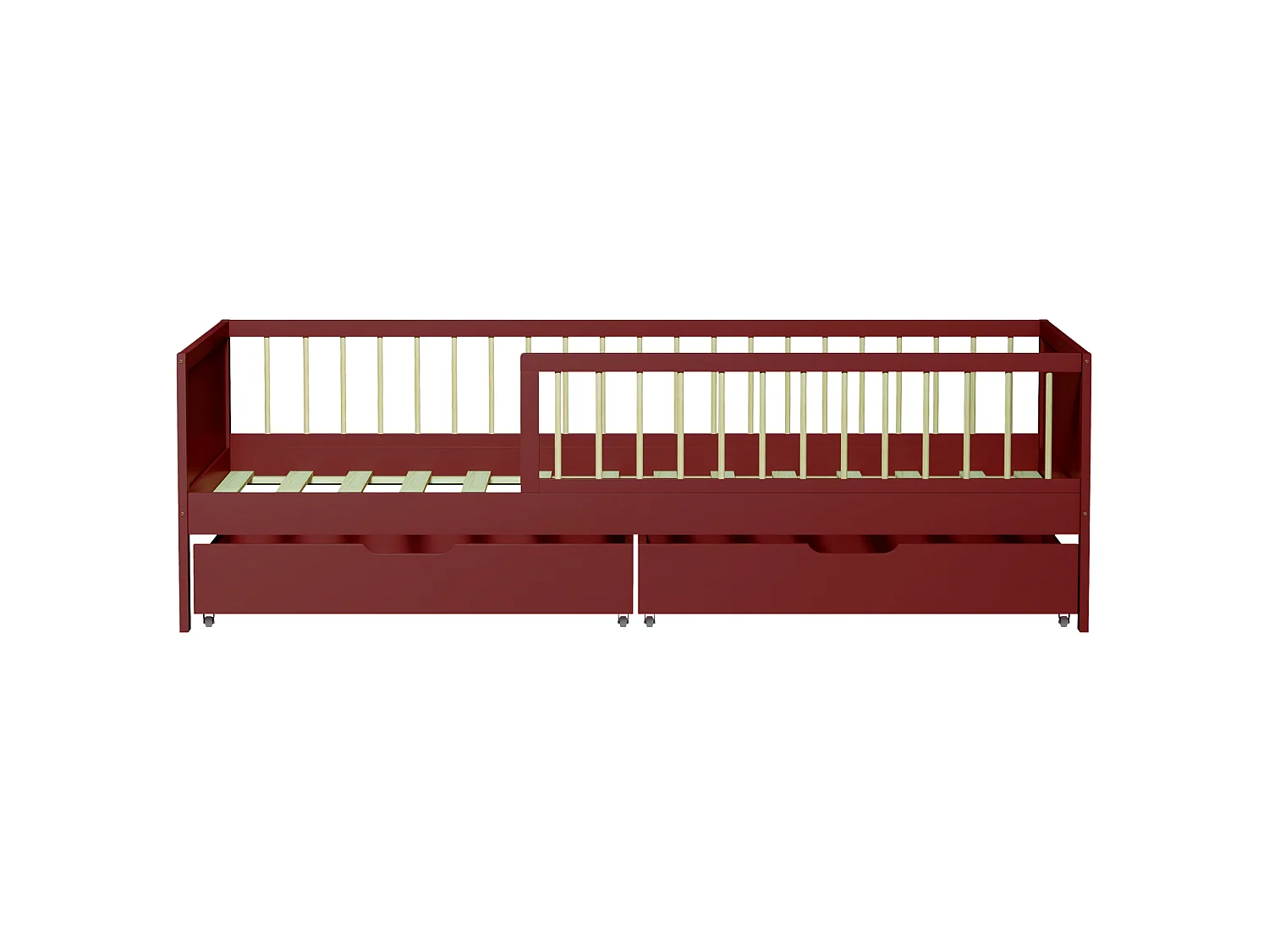 Cama de criança 190x90cm em terracota com gavetas ADAM