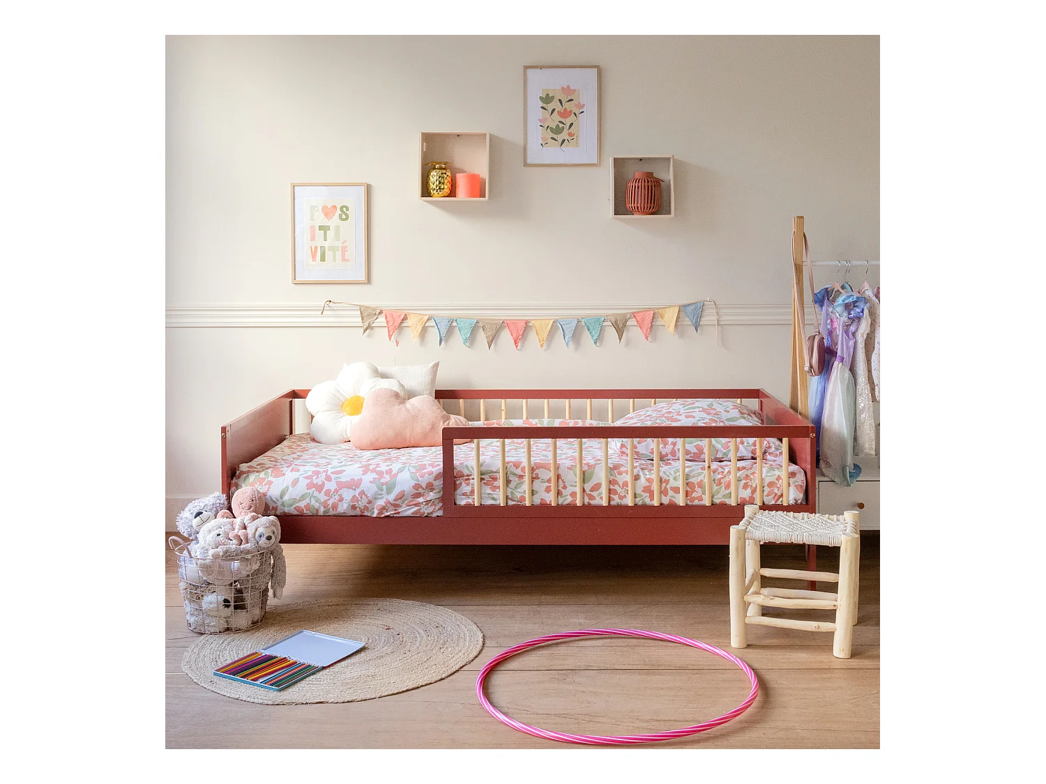 Lit pour enfant 190x90cm terracotta ADAM - HAPPY GARDEN