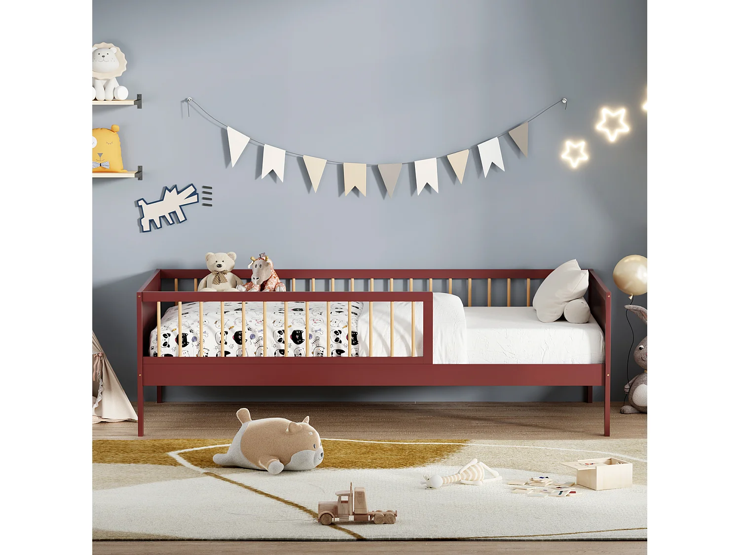 Lit pour enfant 190x90cm terracotta ADAM - HAPPY GARDEN