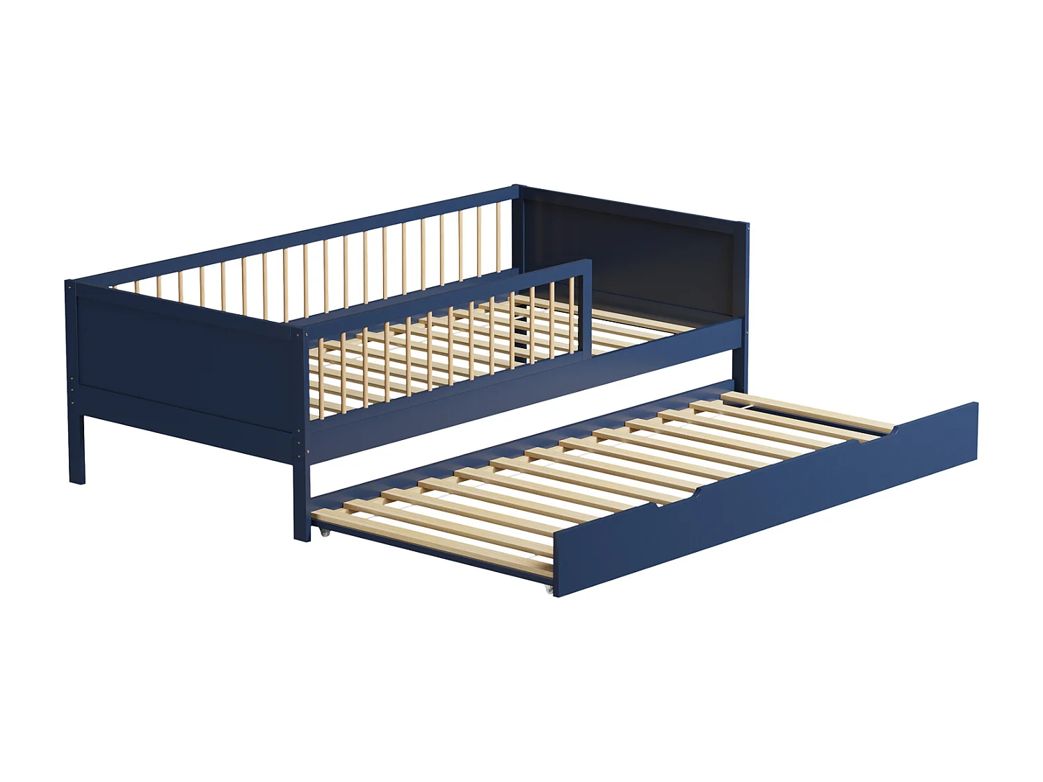 Lit gigogne pour enfant 190x90cm bleu foncé ADAM - HAPPY GARDEN