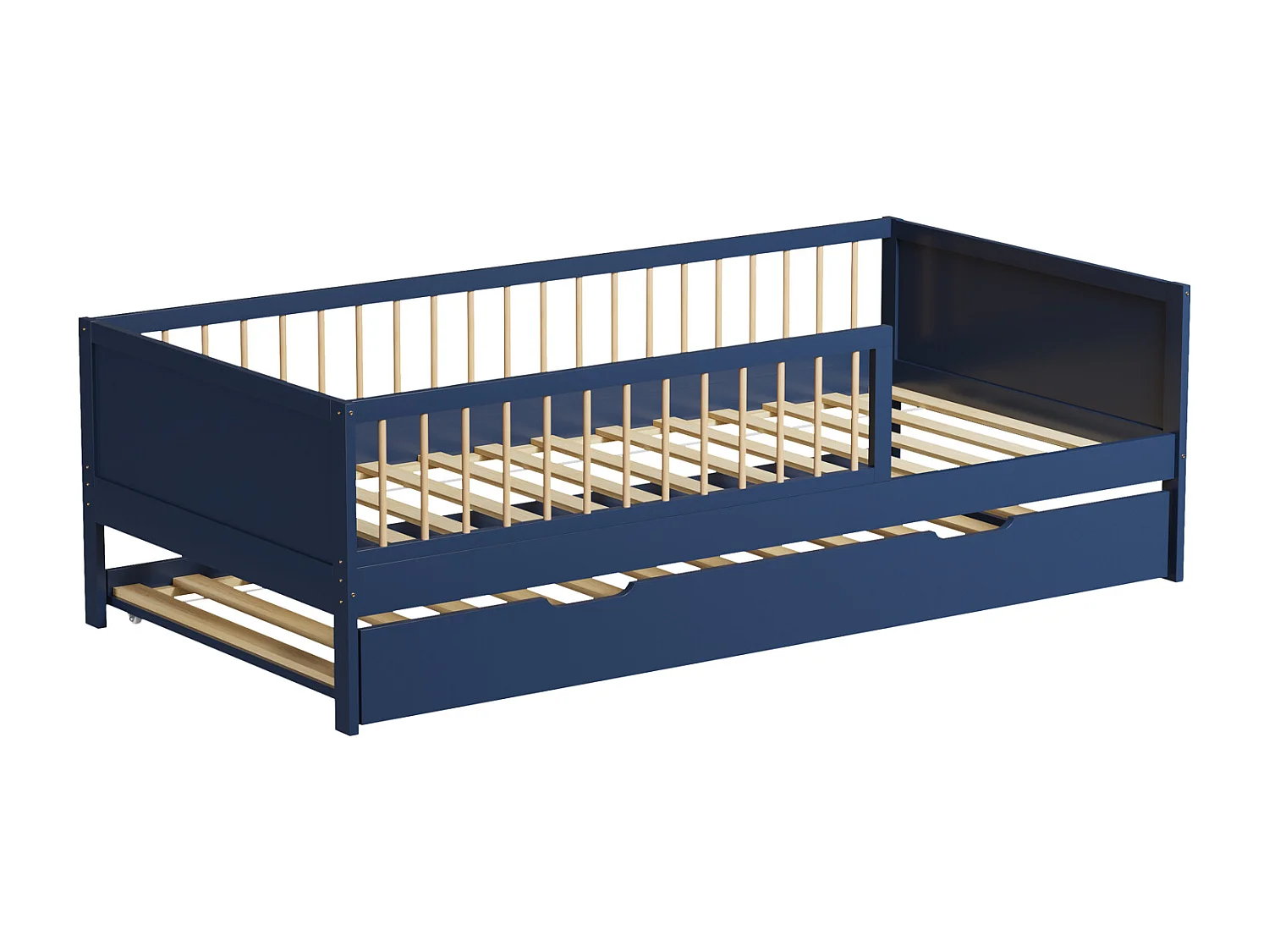 Lit gigogne pour enfant 190x90cm bleu foncé ADAM - HAPPY GARDEN