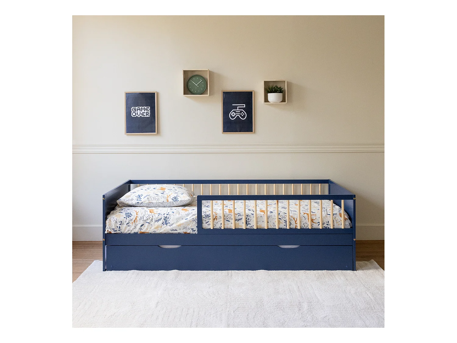 Uitschuifbed voor kinderen 190x90cm donkerblauw ADAM