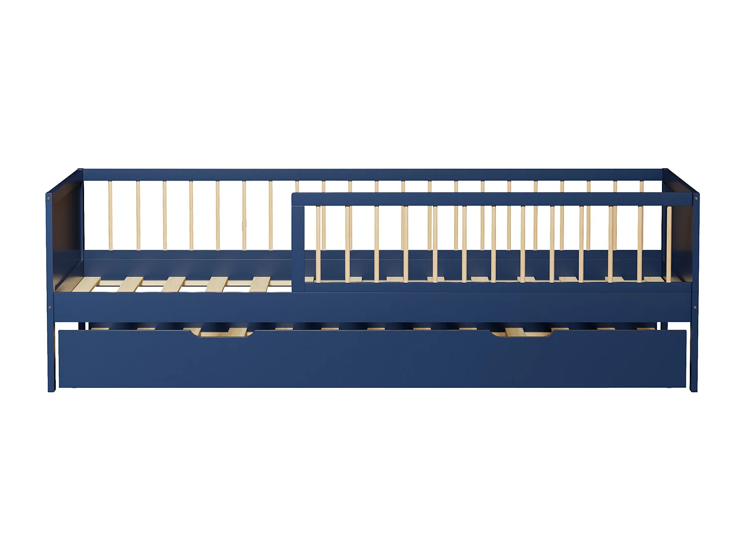 Lit gigogne pour enfant 190x90cm bleu foncé ADAM - HAPPY GARDEN