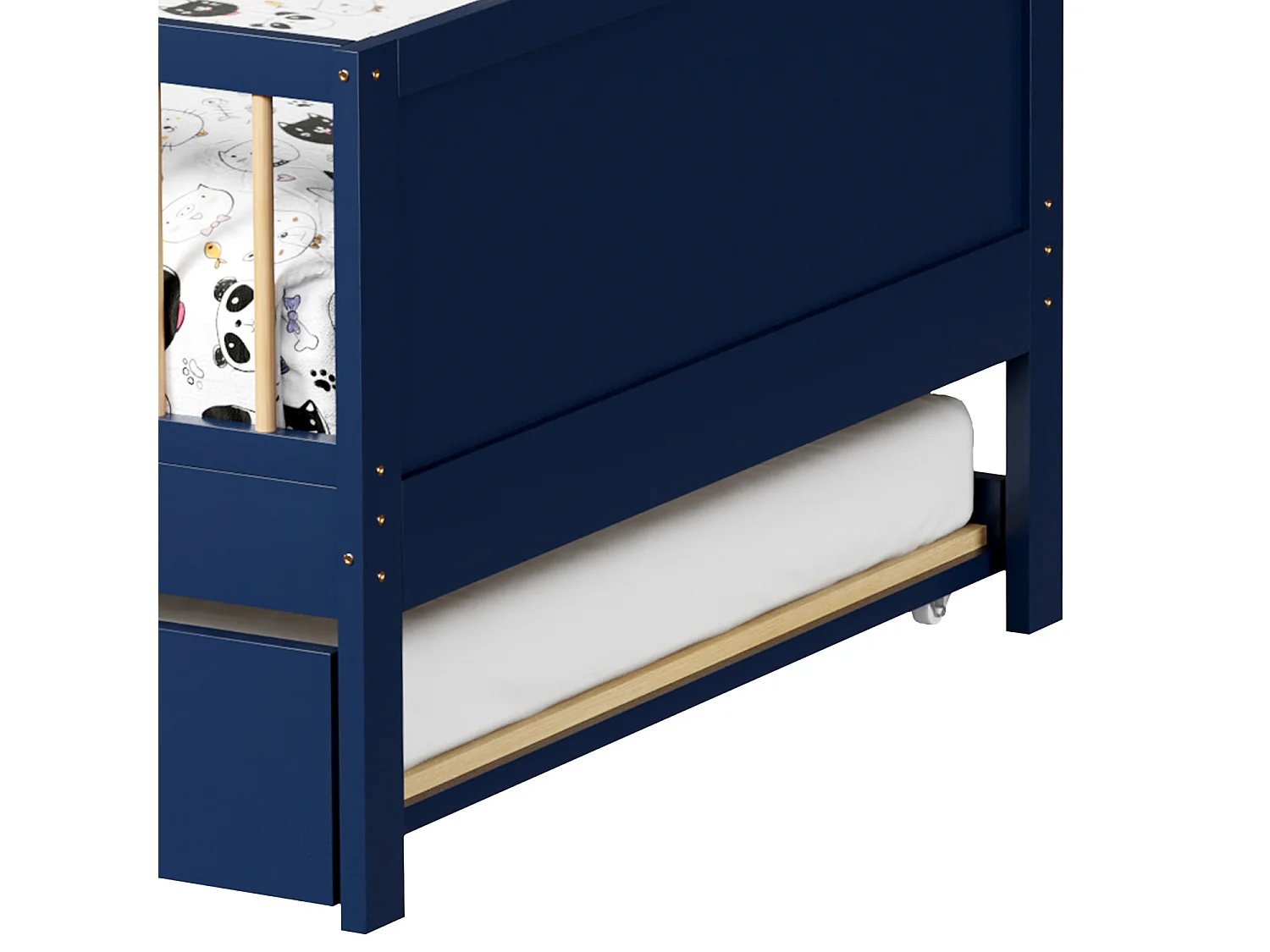 Lit gigogne pour enfant 190x90cm bleu foncé ADAM - HAPPY GARDEN