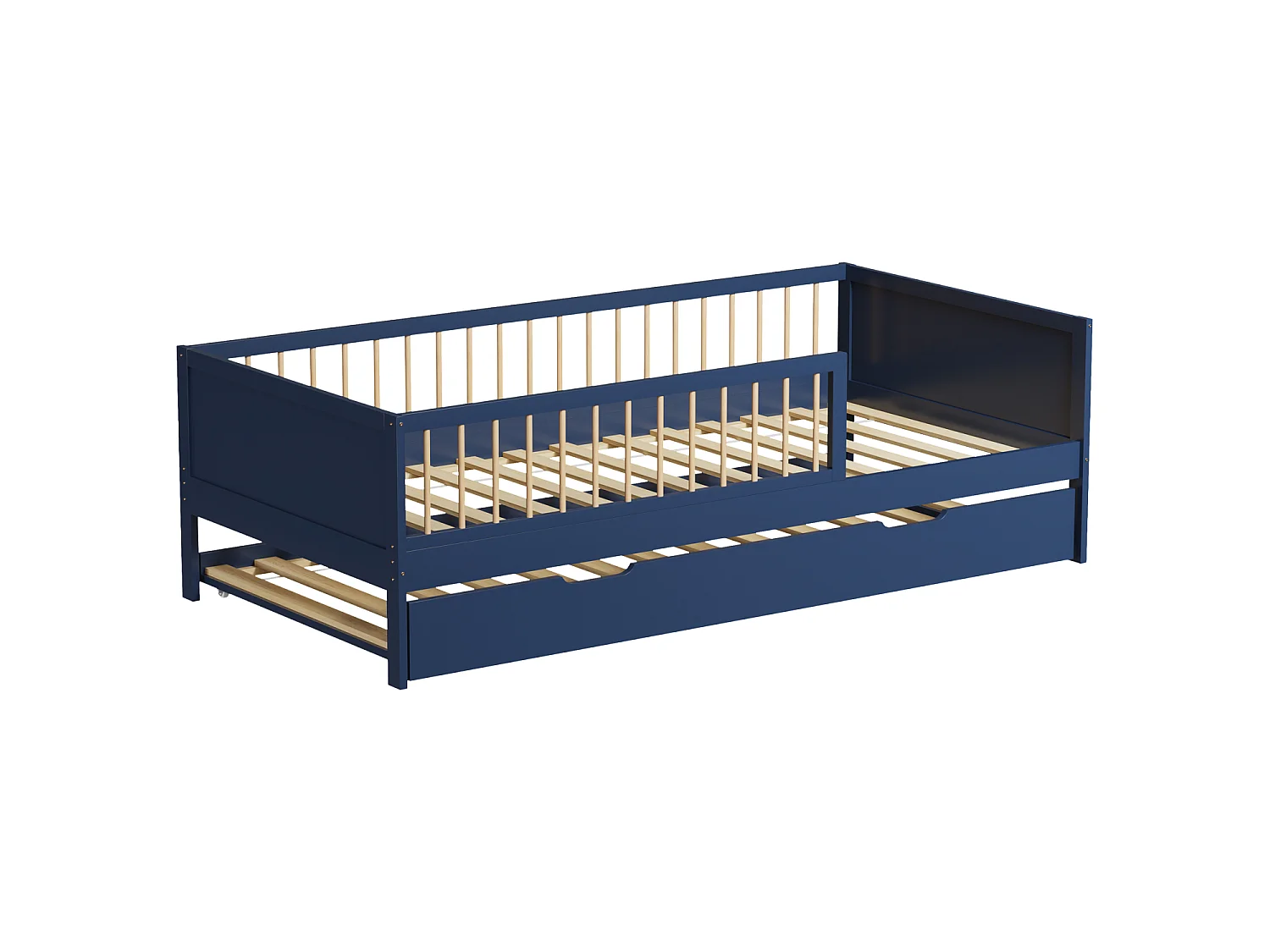 Lit gigogne pour enfant 190x90cm bleu foncé ADAM - HAPPY GARDEN