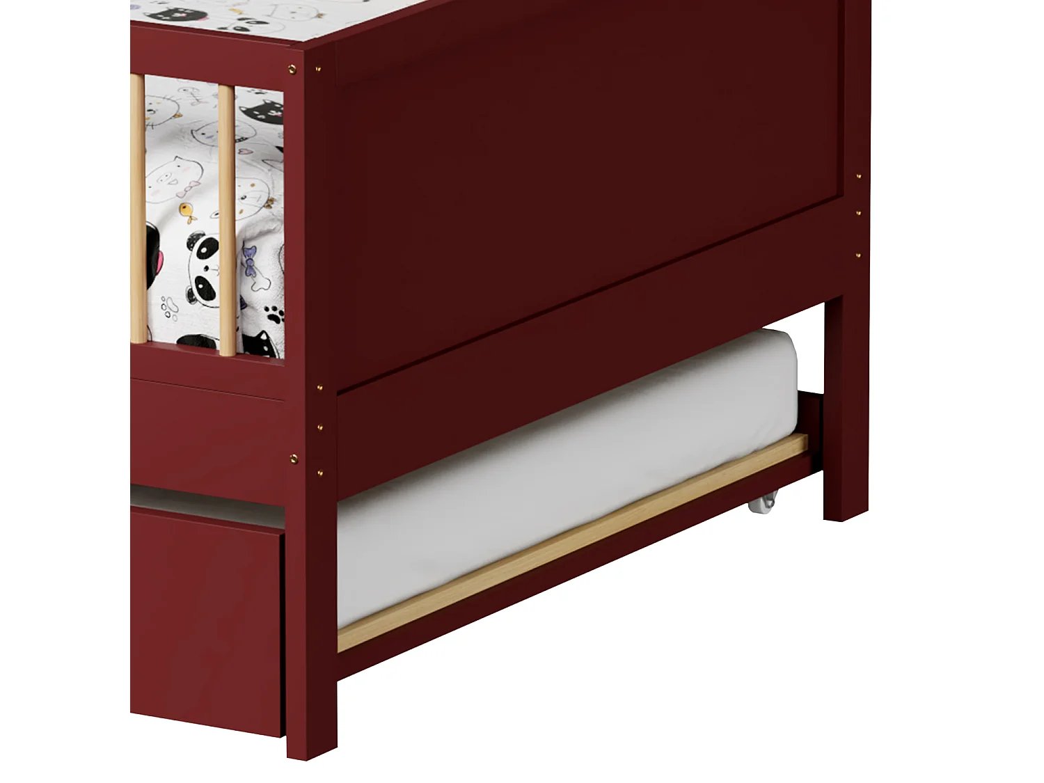 Kinder onderschuifbed 190x90cm terracotta ADAM