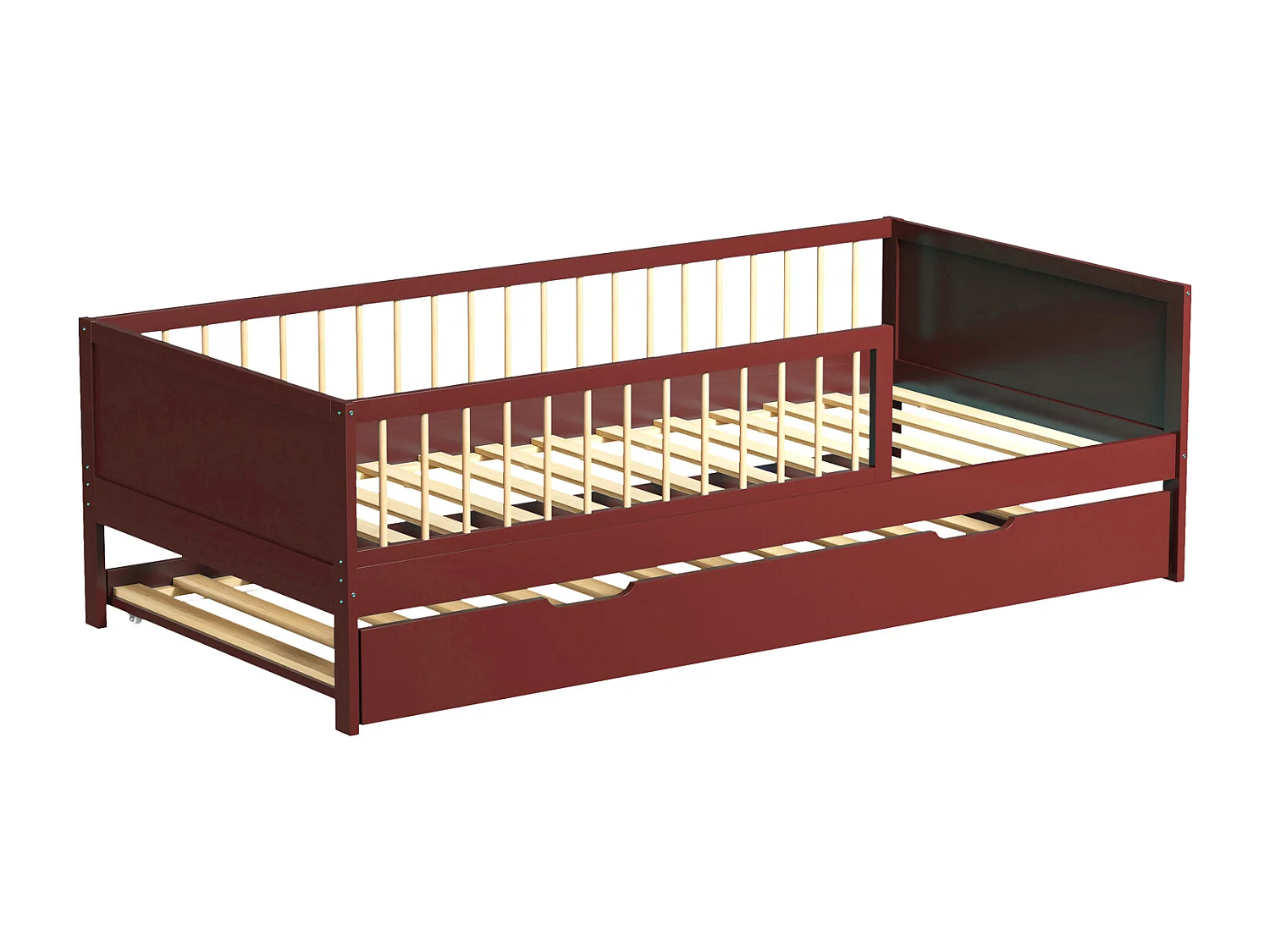 Kinder onderschuifbed 190x90cm terracotta ADAM