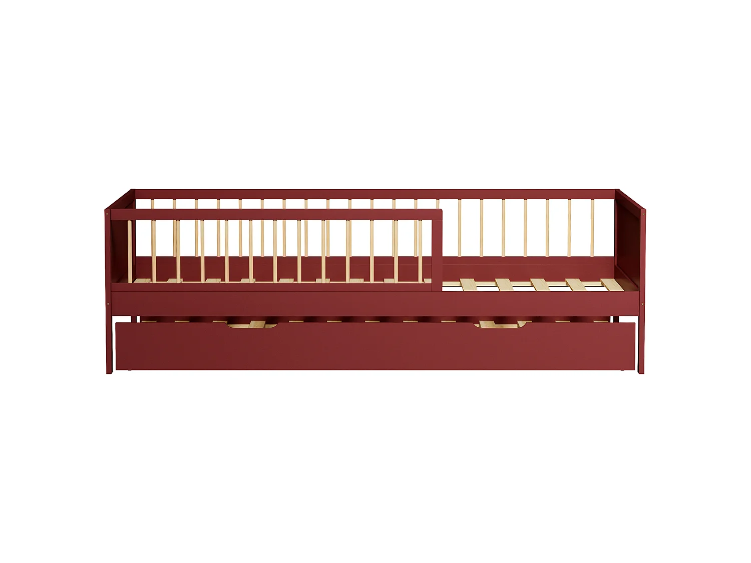 Kinder onderschuifbed 190x90cm terracotta ADAM