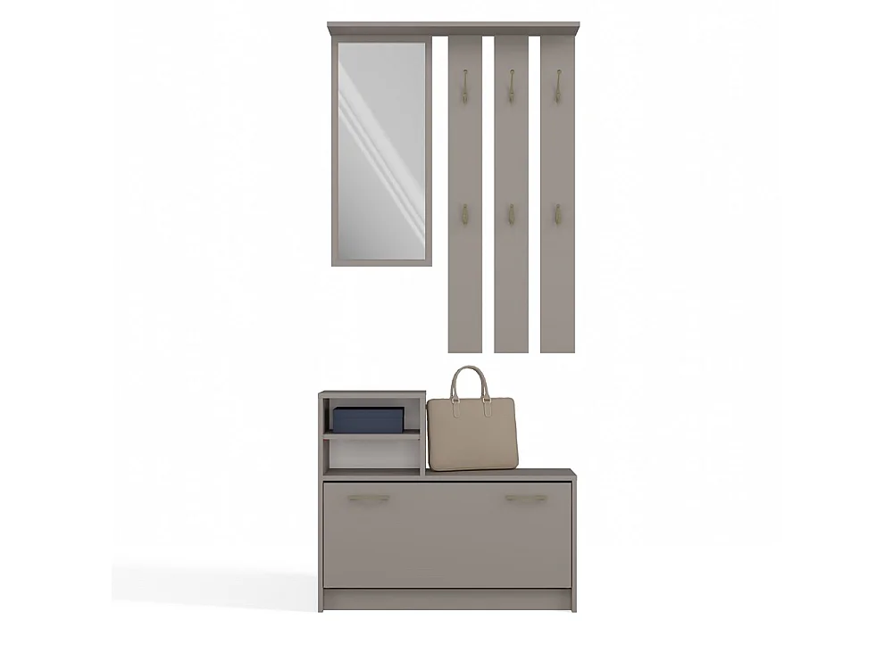 VITTORIA - Armadio da sala - Gancio a muro + specchio + porta scarpe - 180x85x24 - Armadio da sala
