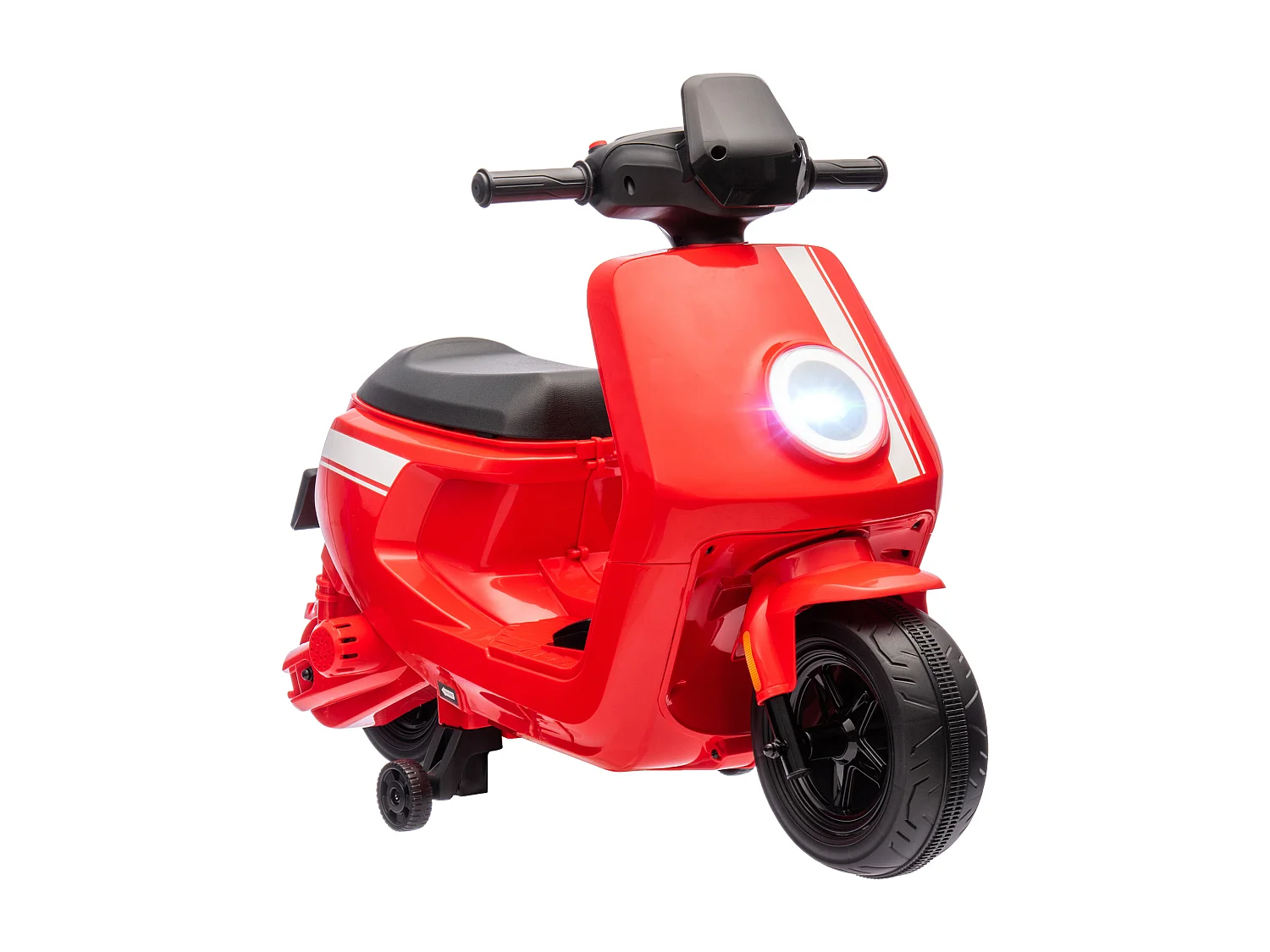 Scooter électrique enfant - moto enfant 6V 25W 2 vitesses 1,5-3 Km/h - effets sonores lumineux - rouge
