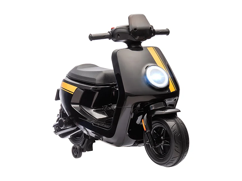 Scooter électrique enfant - moto enfant 6V 25W 2 vitesses 1,5-3 Km/h - effets sonores lumineux - noir