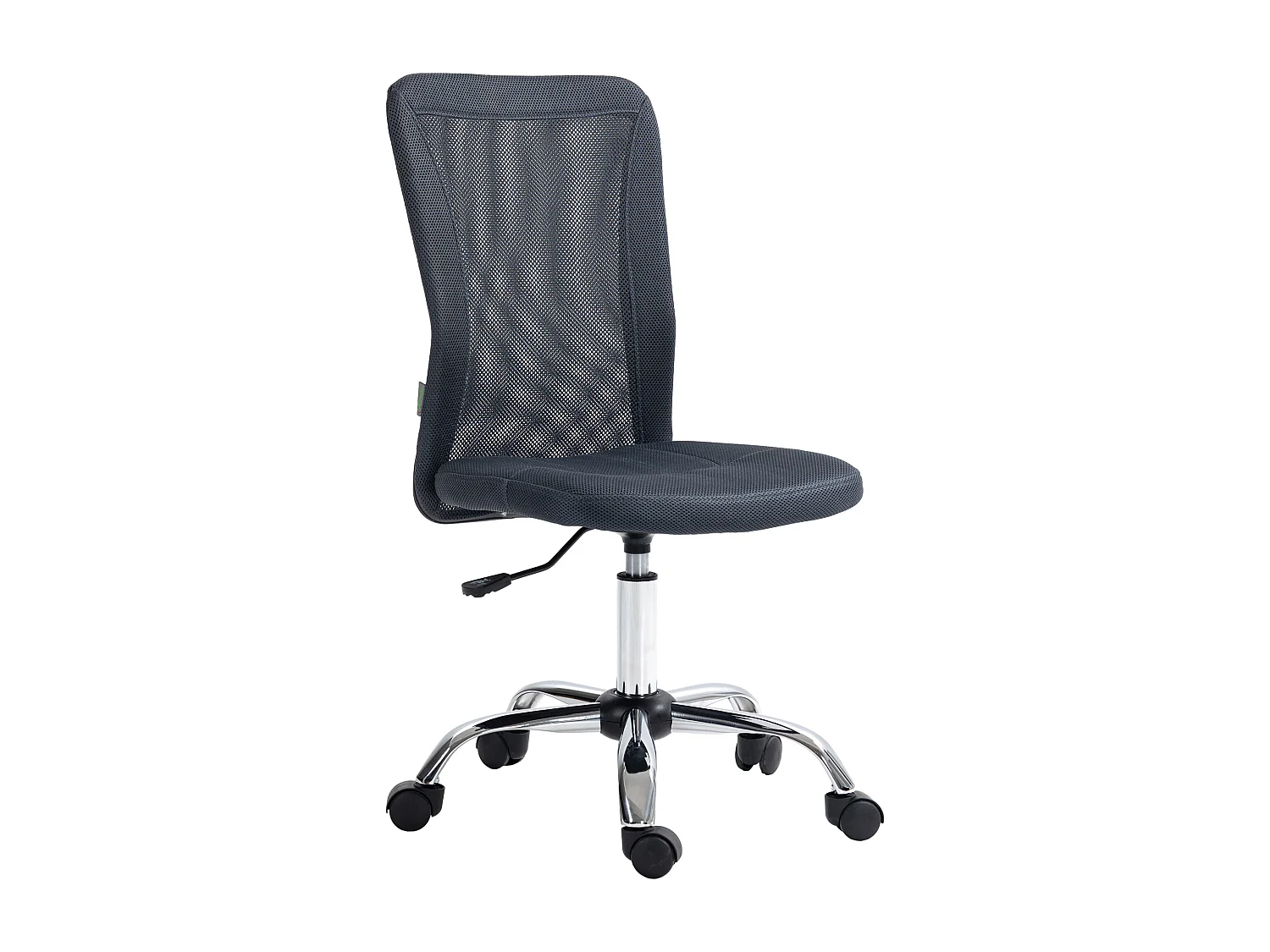 Vinsetto Chaise de bureau ergonomique hauteur réglable piètement chromé pivotant 360° revêtement gris foncé
