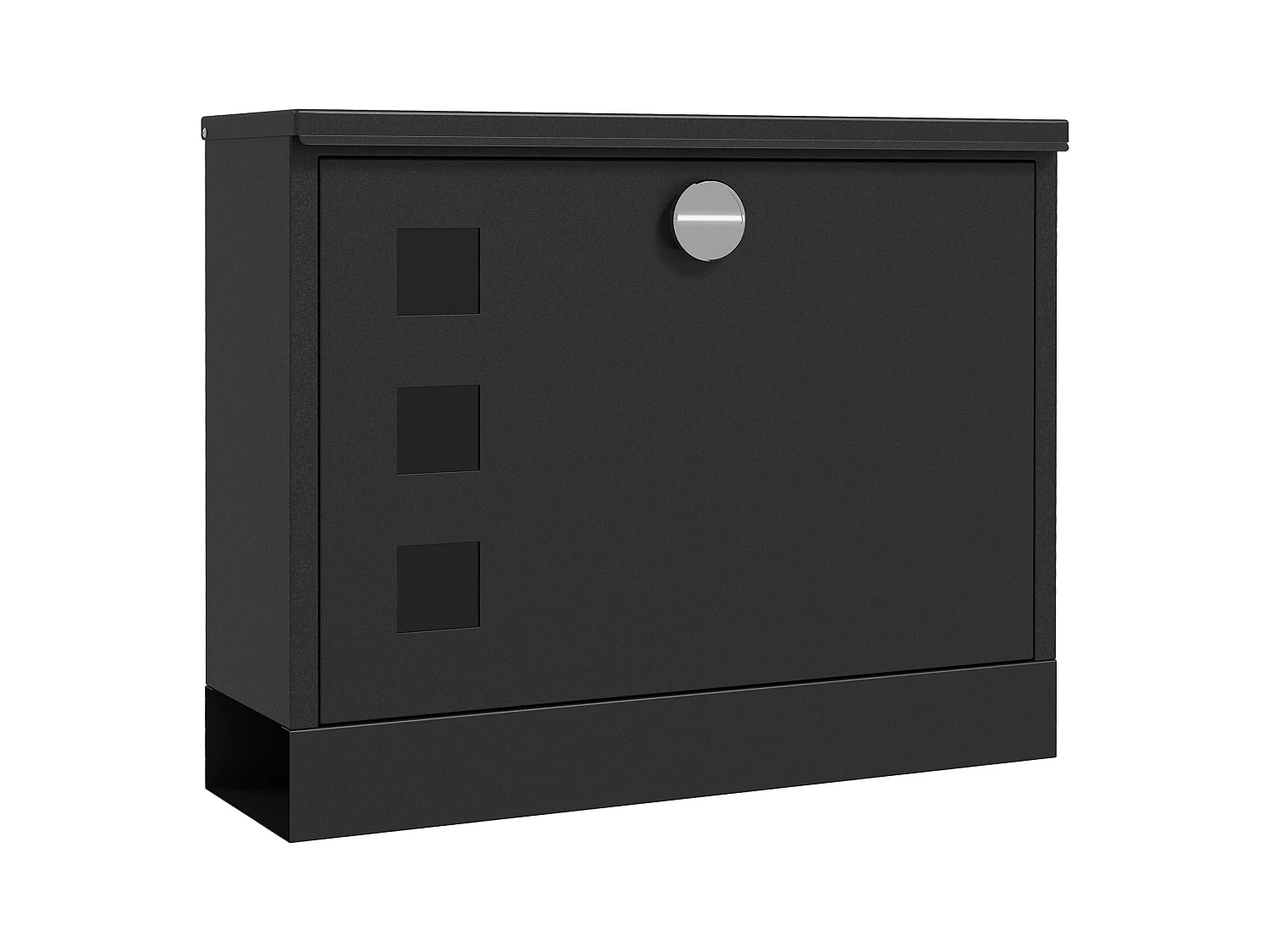 Boite aux lettres murale moderne en métal, boîte aux lettres extérieure verrouillable 2 clés fournis, avec matériel de Montage, 36,5 x 11,5 x 29 cm, gris anthracite