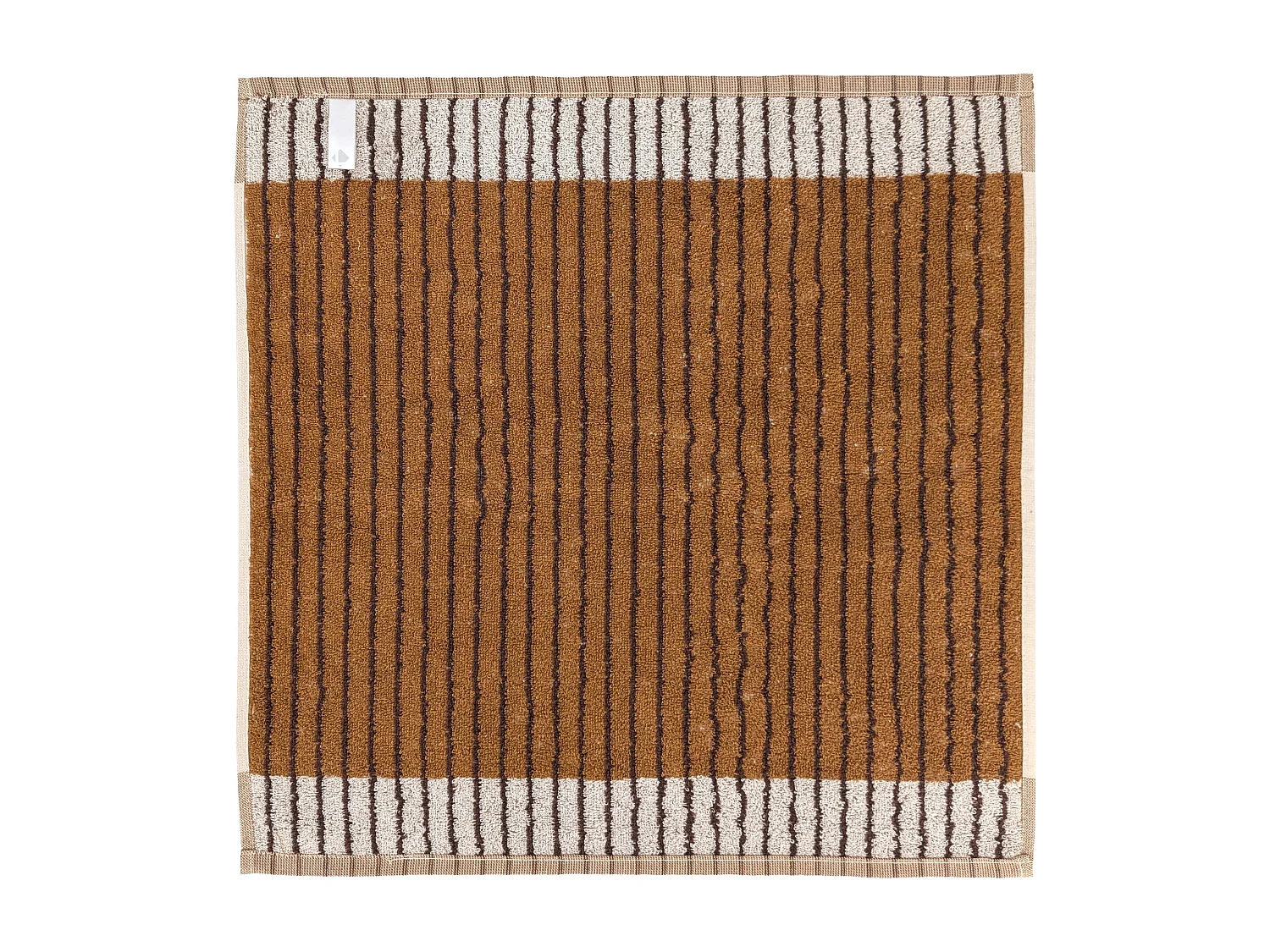 Lot de 2 torchons éponge TERRA 50x50 cm à rayures marron Camel