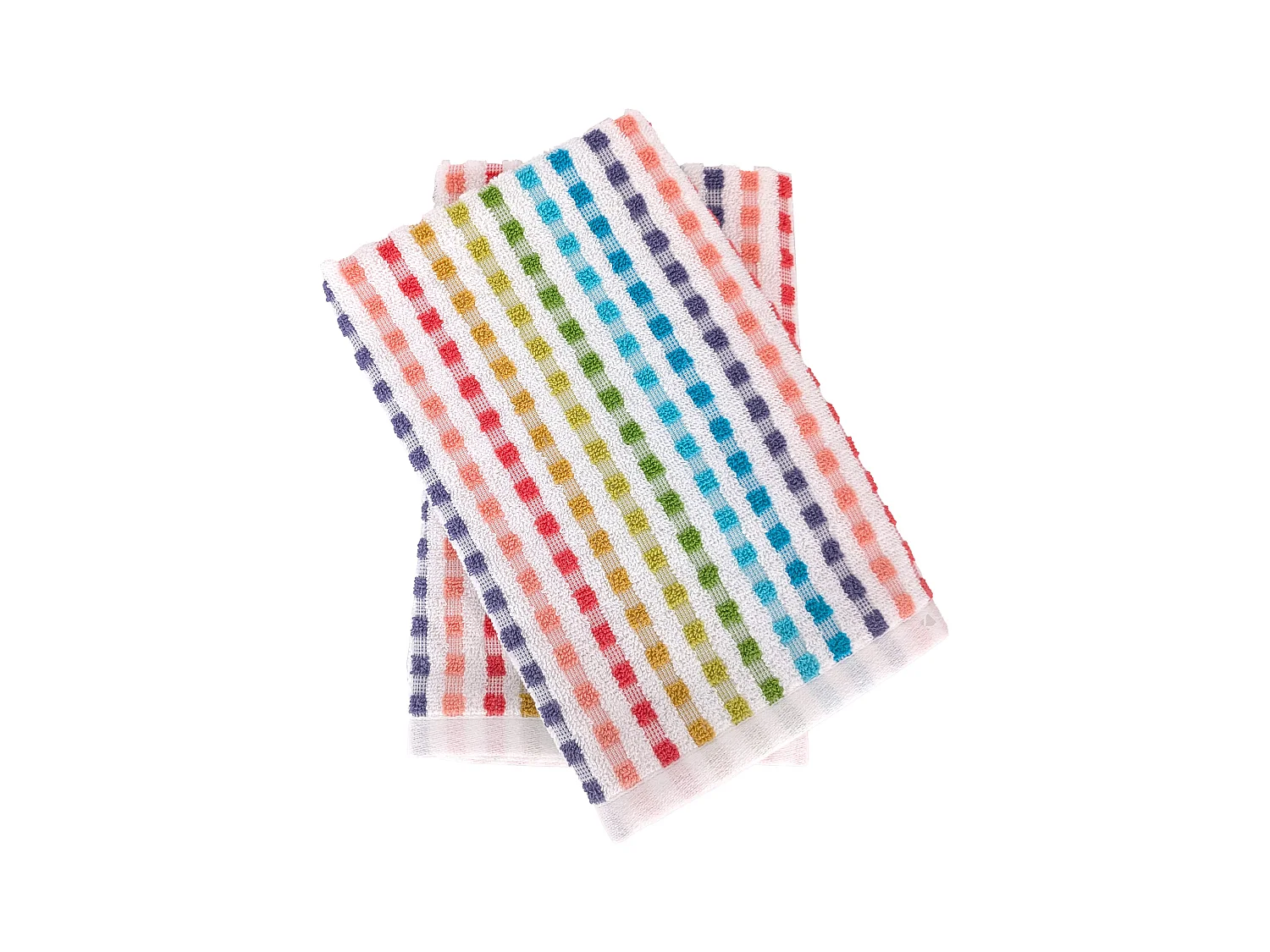 Lot de 2 torchons de cuisine 50x50 cm coton SHAPES motif quadrillés multicolore