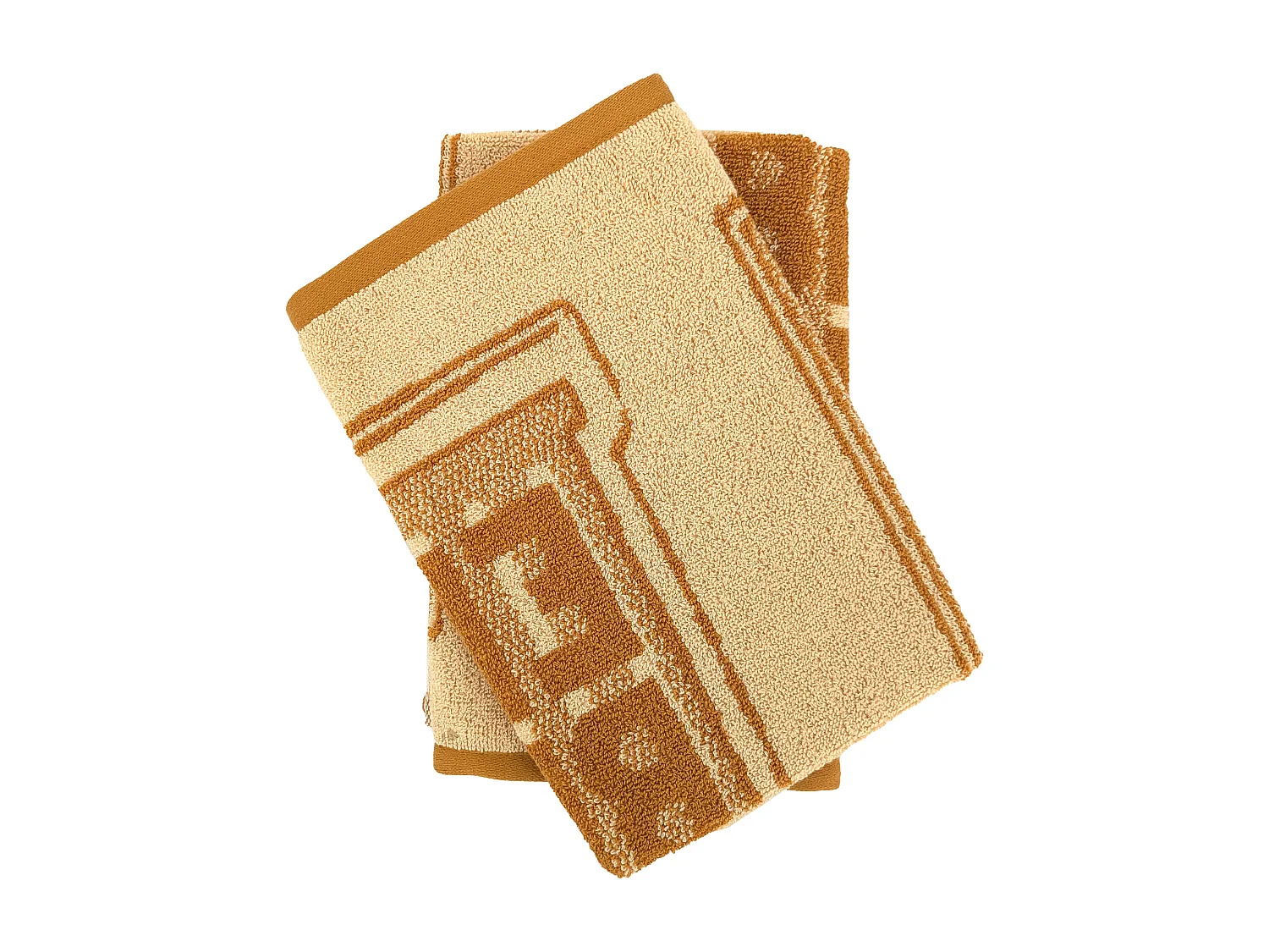 Lot de 2 torchons de cuisine éponge DRINK 50x50 cm jaune Moutarde