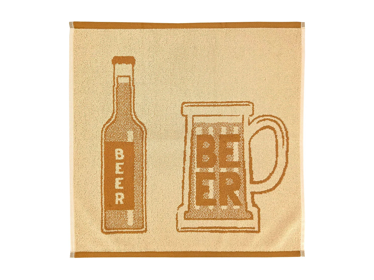 Lot de 2 torchons de cuisine éponge DRINK 50x50 cm jaune Moutarde