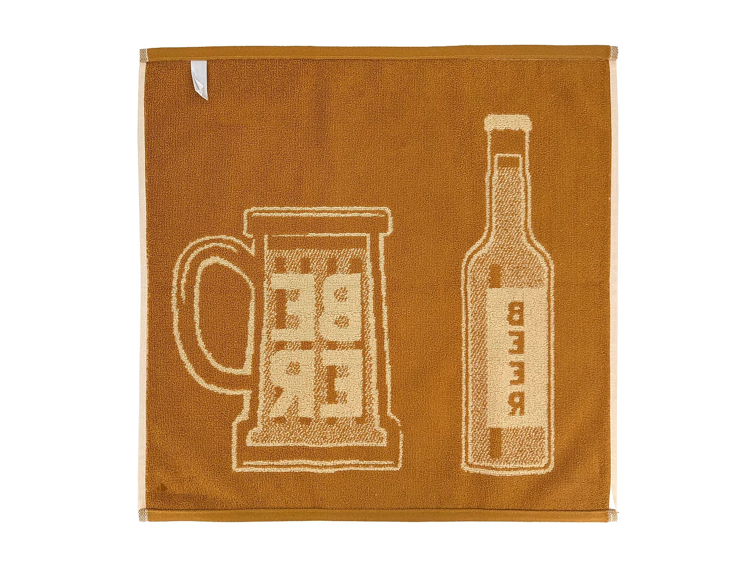 Lot de 2 torchons de cuisine éponge DRINK 50x50 cm jaune Moutarde