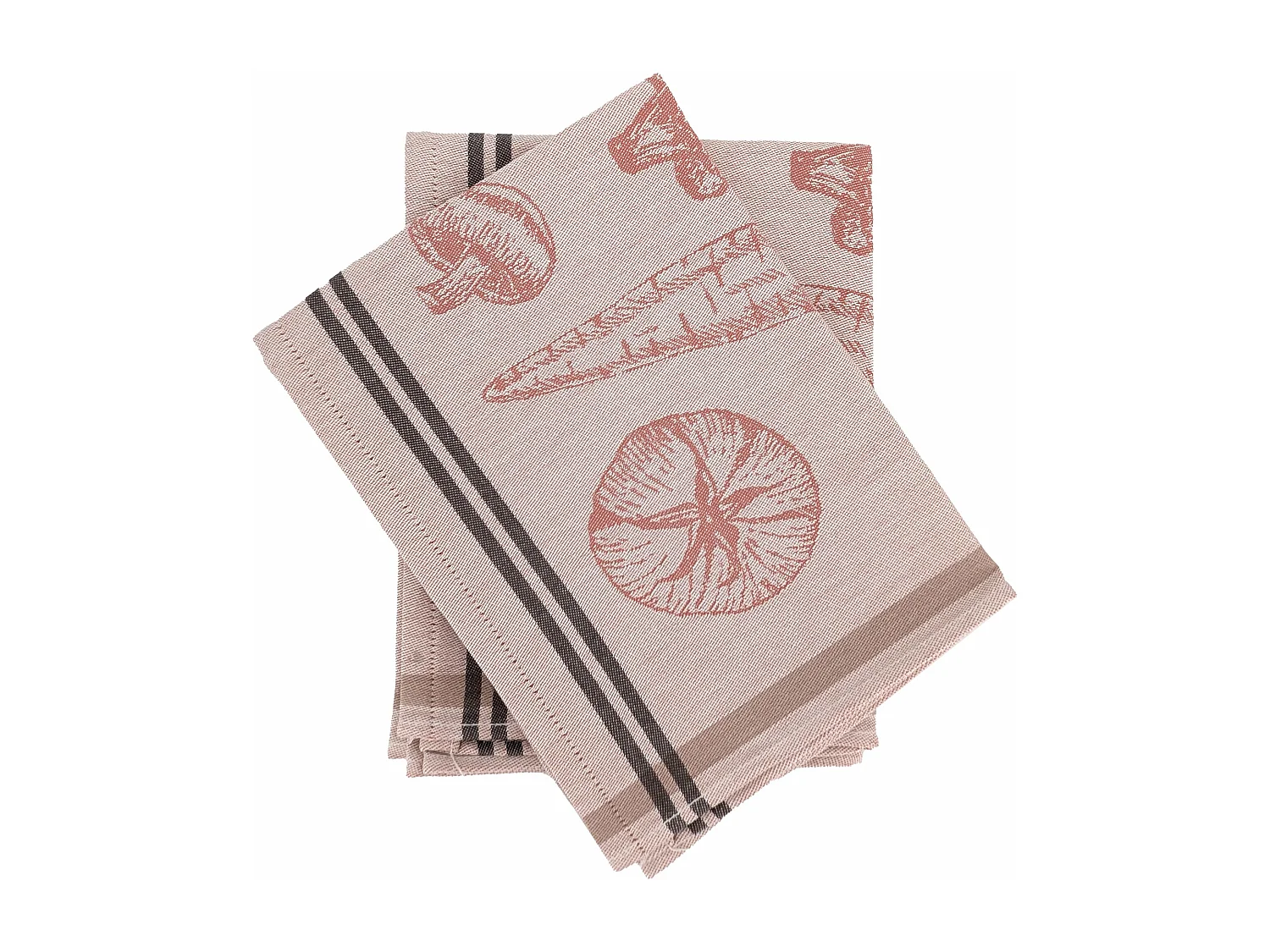 Lot de 2 torchons de cuisine toile VEG 50x70 cm rouge Brique