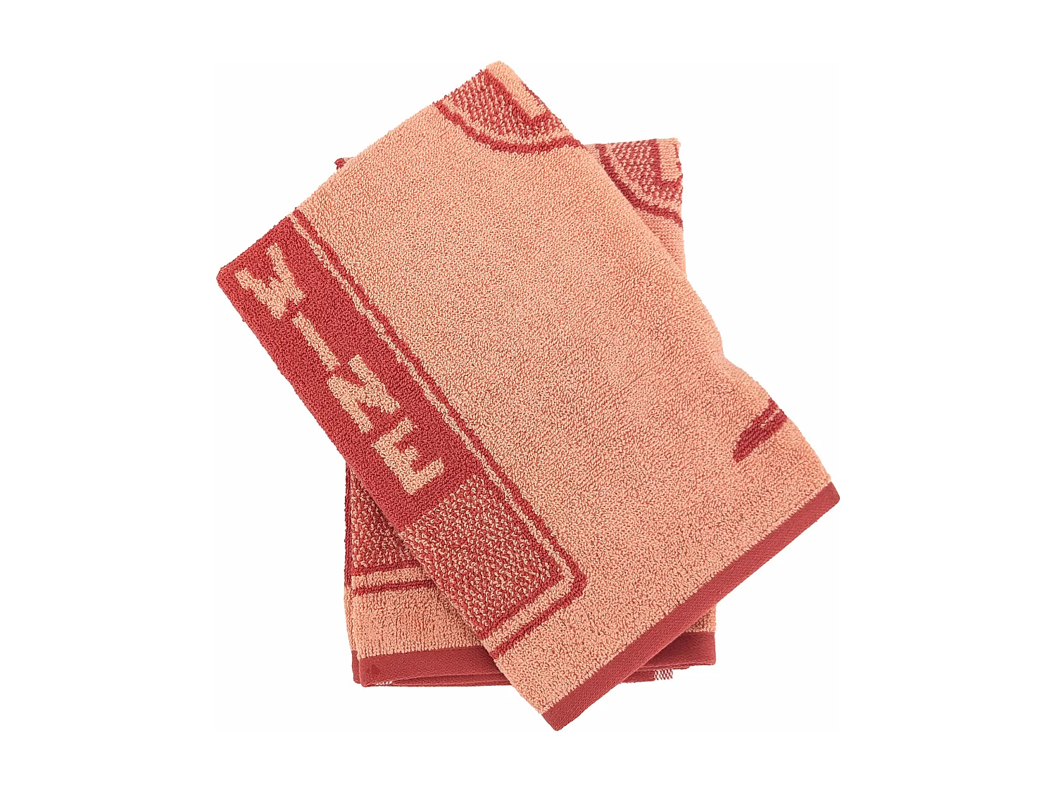 Lot de 2 torchons de cuisine éponge DRINK 50x50 cm orange Terracotta