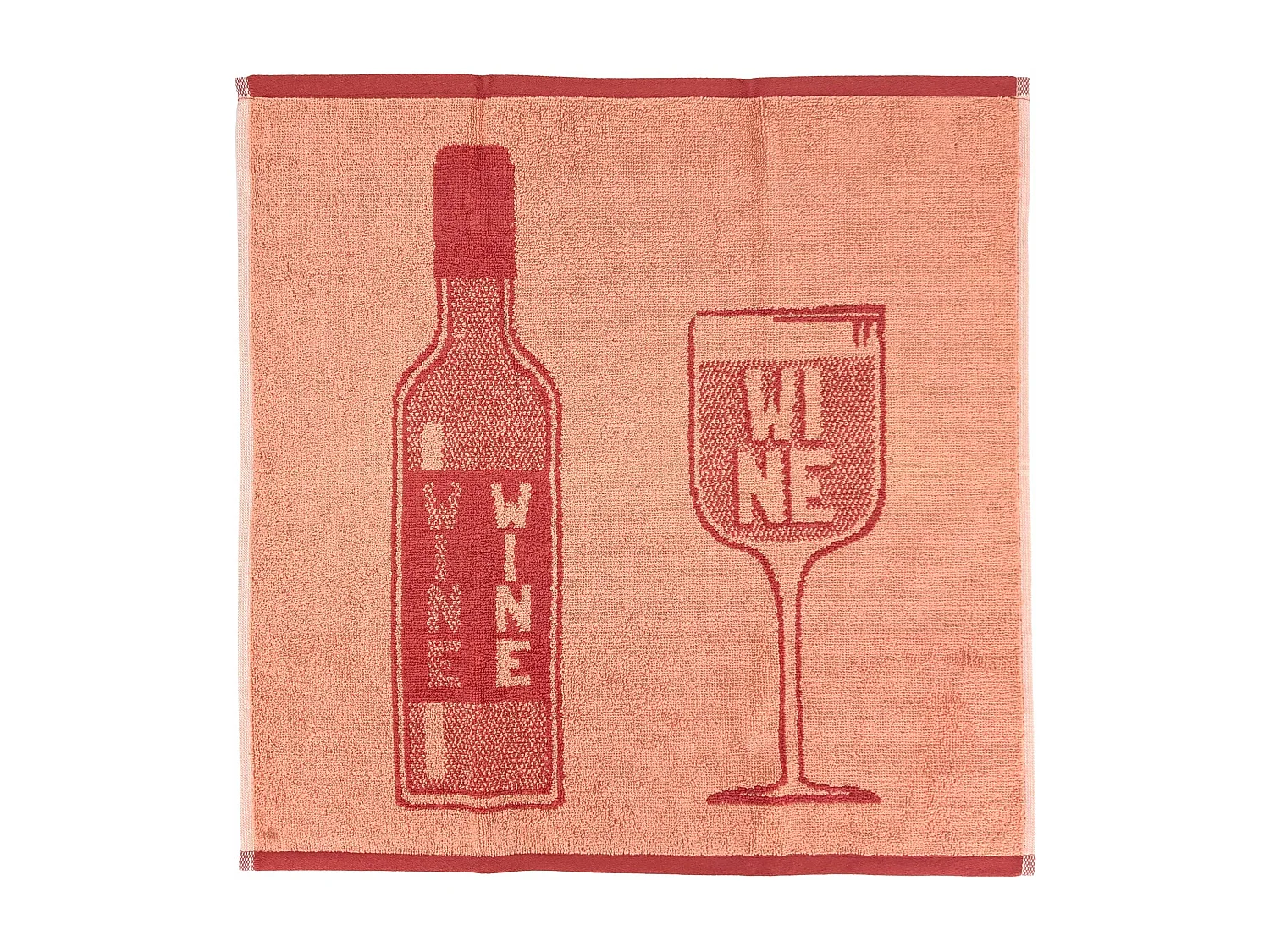 Lot de 2 torchons de cuisine éponge DRINK 50x50 cm orange Terracotta