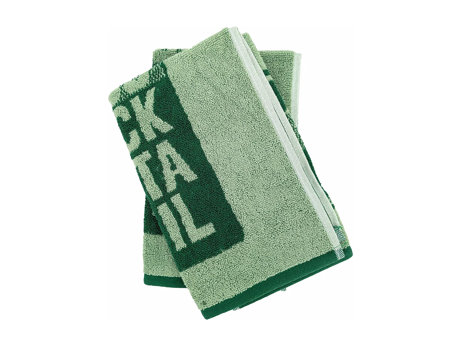 Lot de 2 torchons de cuisine éponge DRINK 50x50 cm vert Menthe