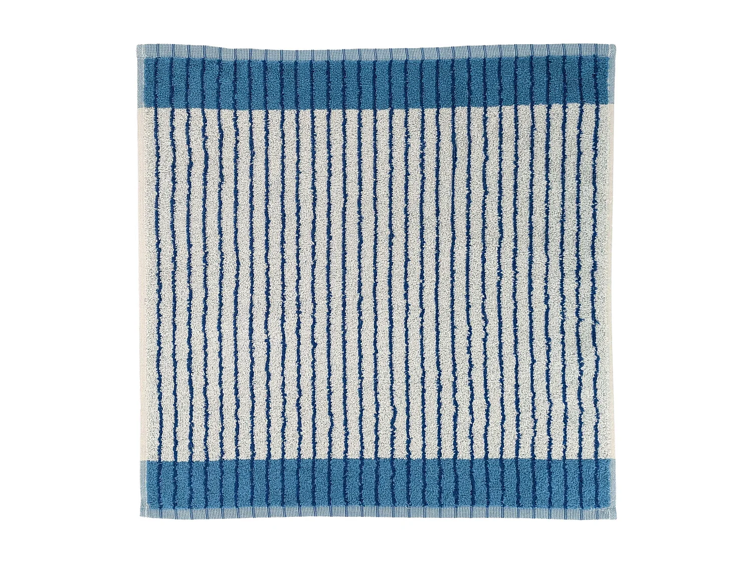 Lot de 2 torchons de cuisine éponge TERRA 50x50 cm à rayures bleu